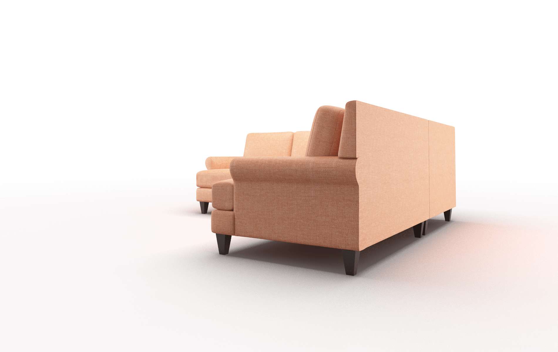 Stockholm Hepburn Appricot Sectional espresso legs 4