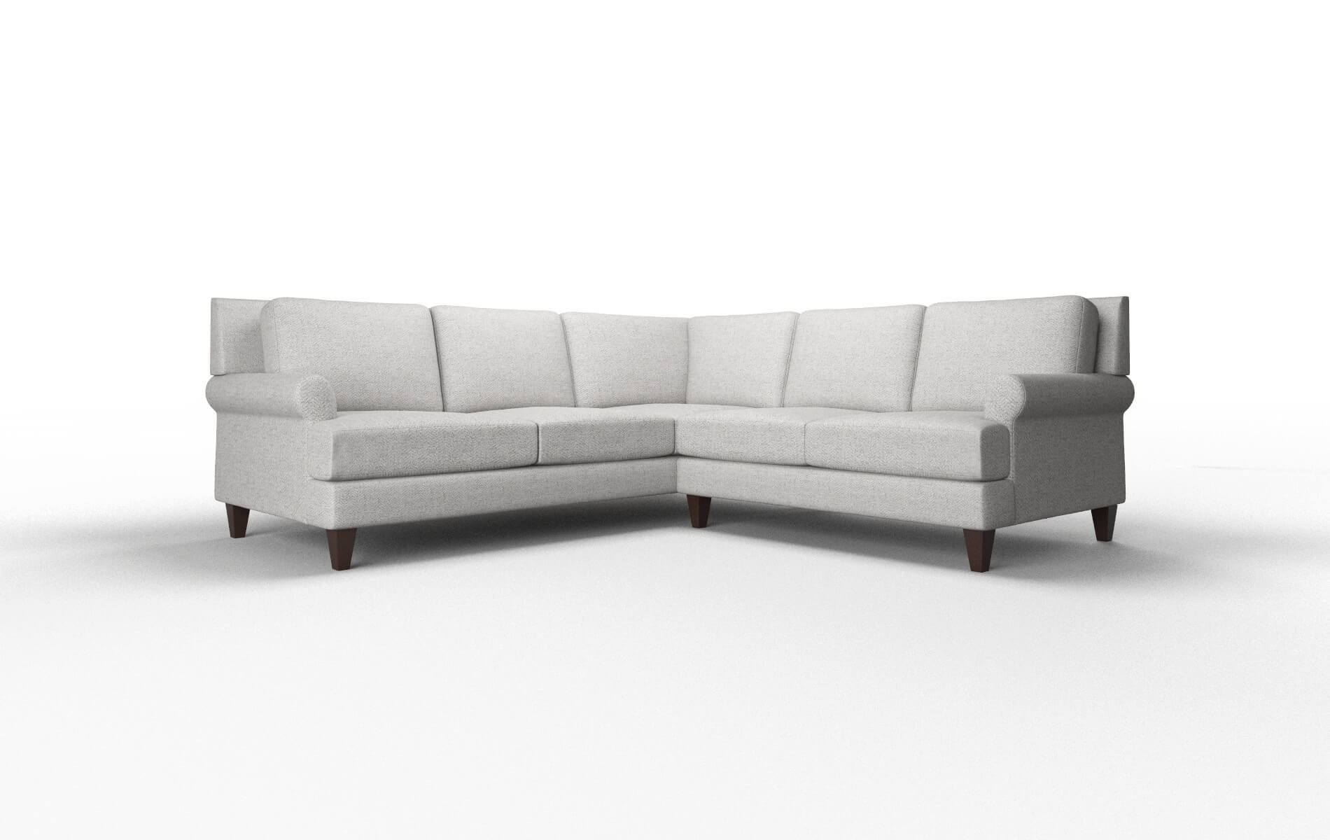 Stockholm Malibu Dove Sectional espresso legs 1