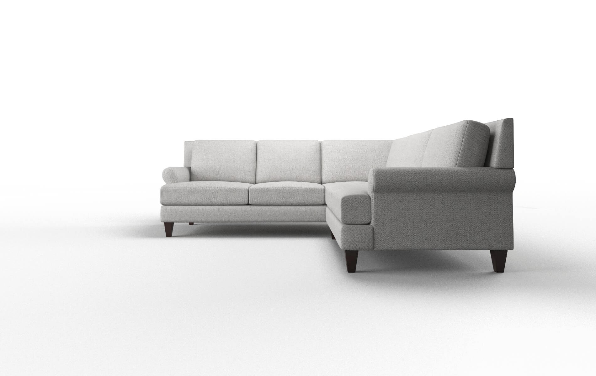 Stockholm Malibu Dove Sectional espresso legs 5