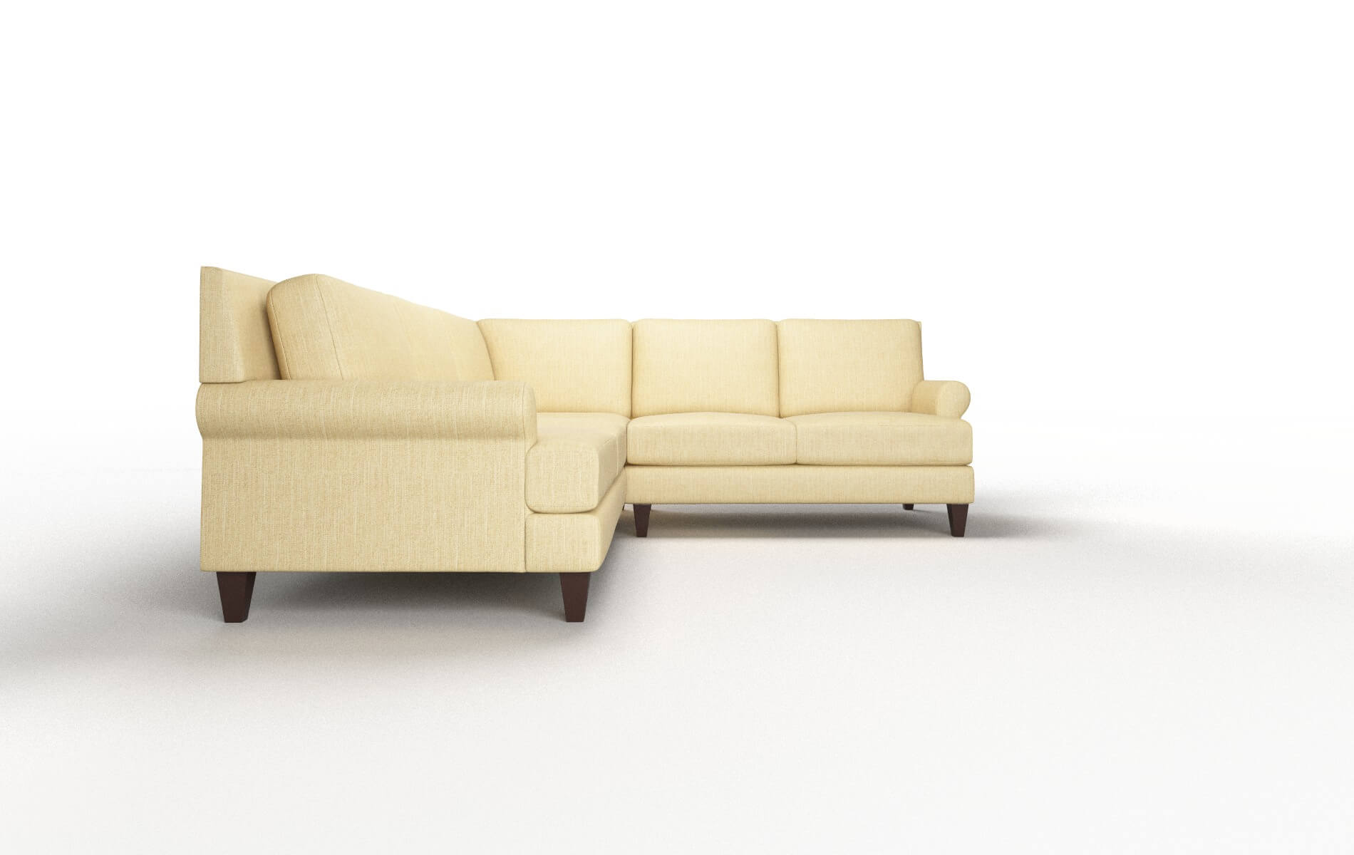 Stockholm Malibu Maize Sectional espresso legs 2