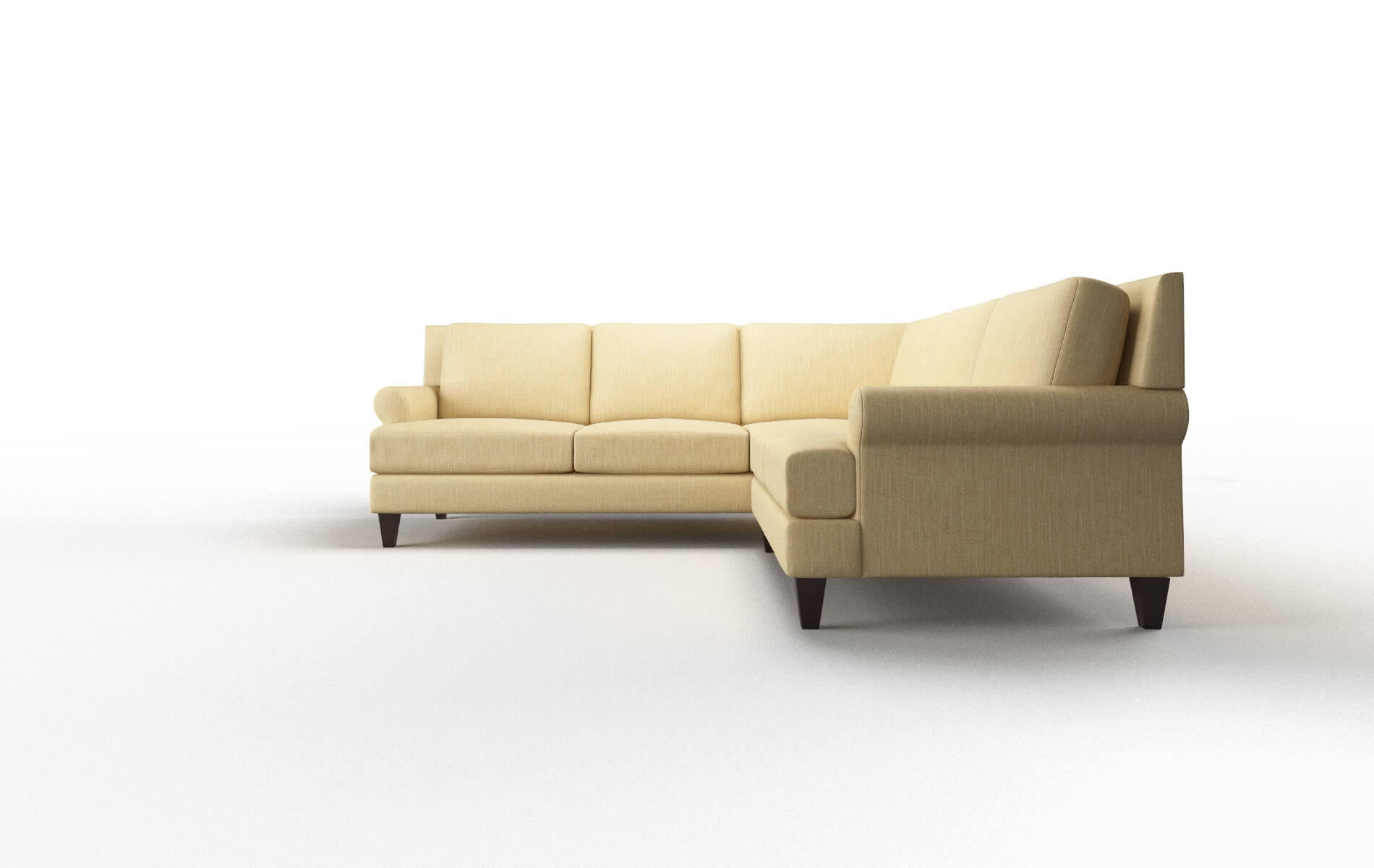 Stockholm Malibu Maize Sectional espresso legs 5