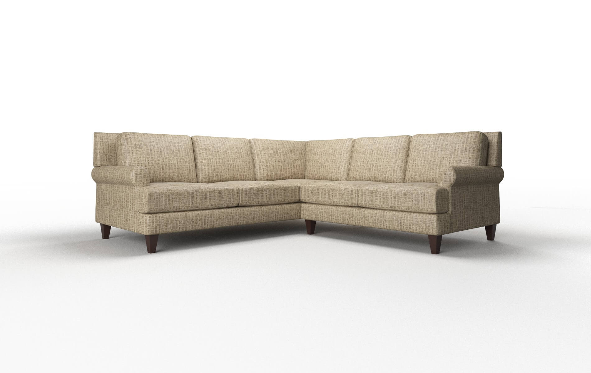 Stockholm Marcy Camel Sectional espresso legs 1