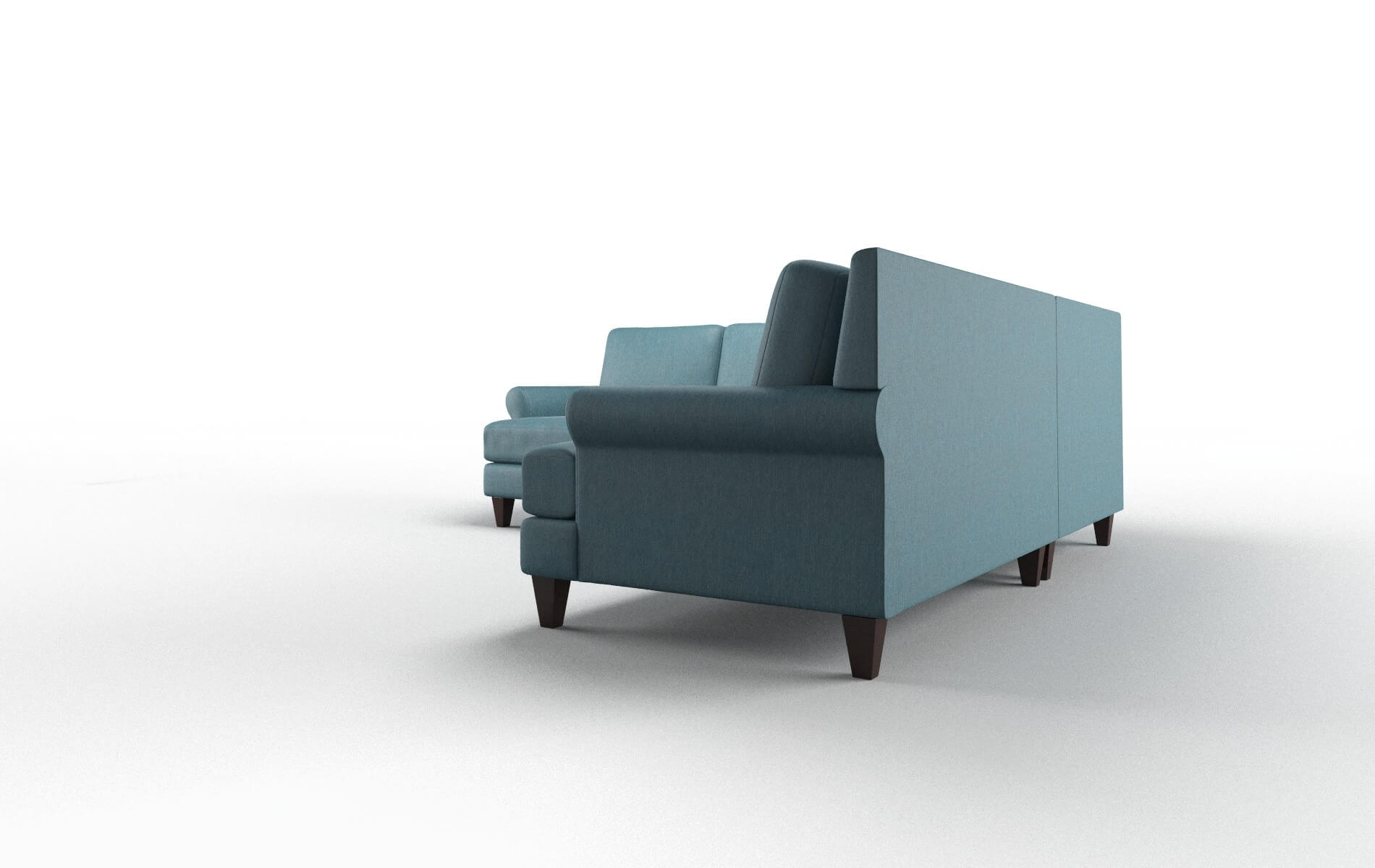 Stockholm Merit Peacock Sectional espresso legs 4