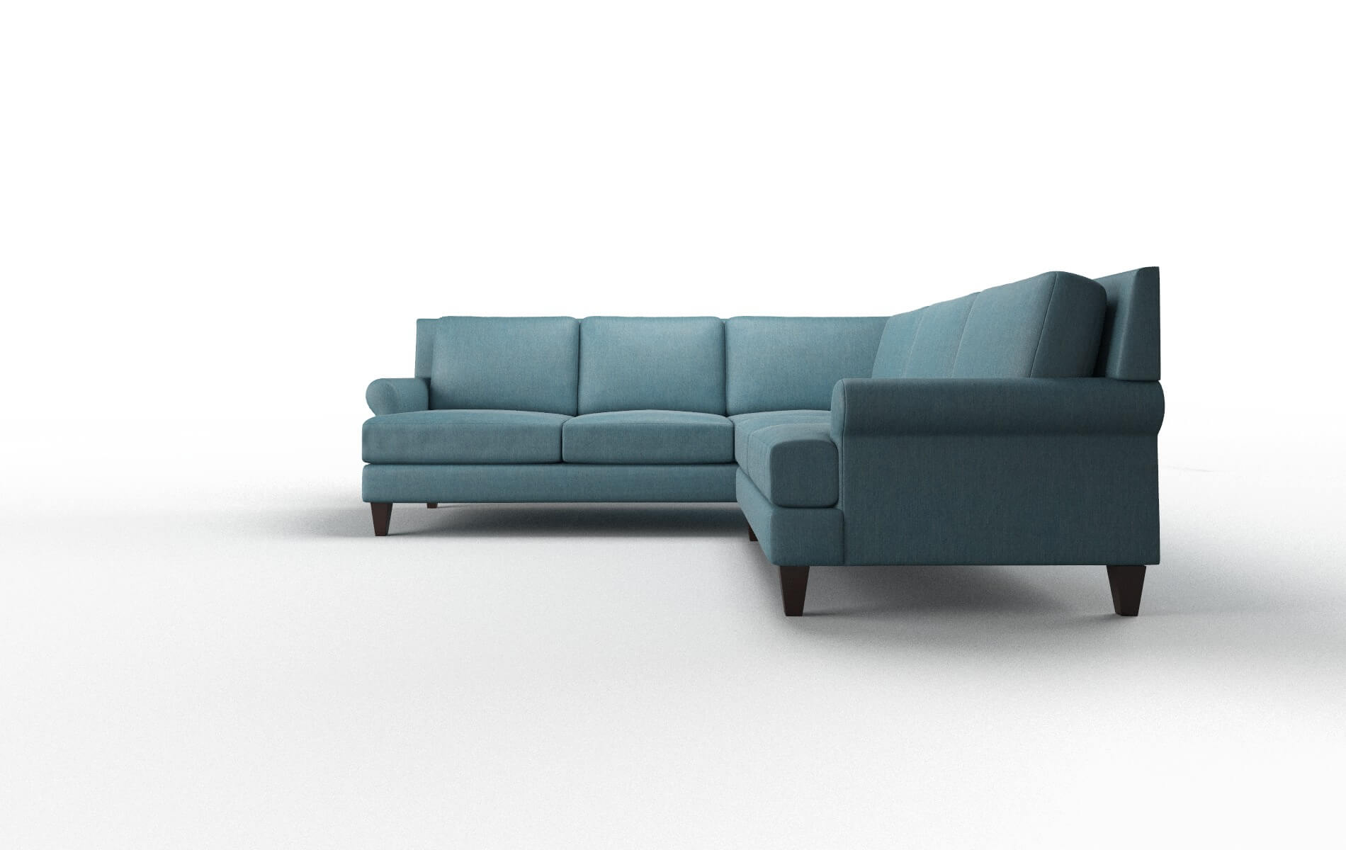 Stockholm Merit Peacock Sectional espresso legs 5