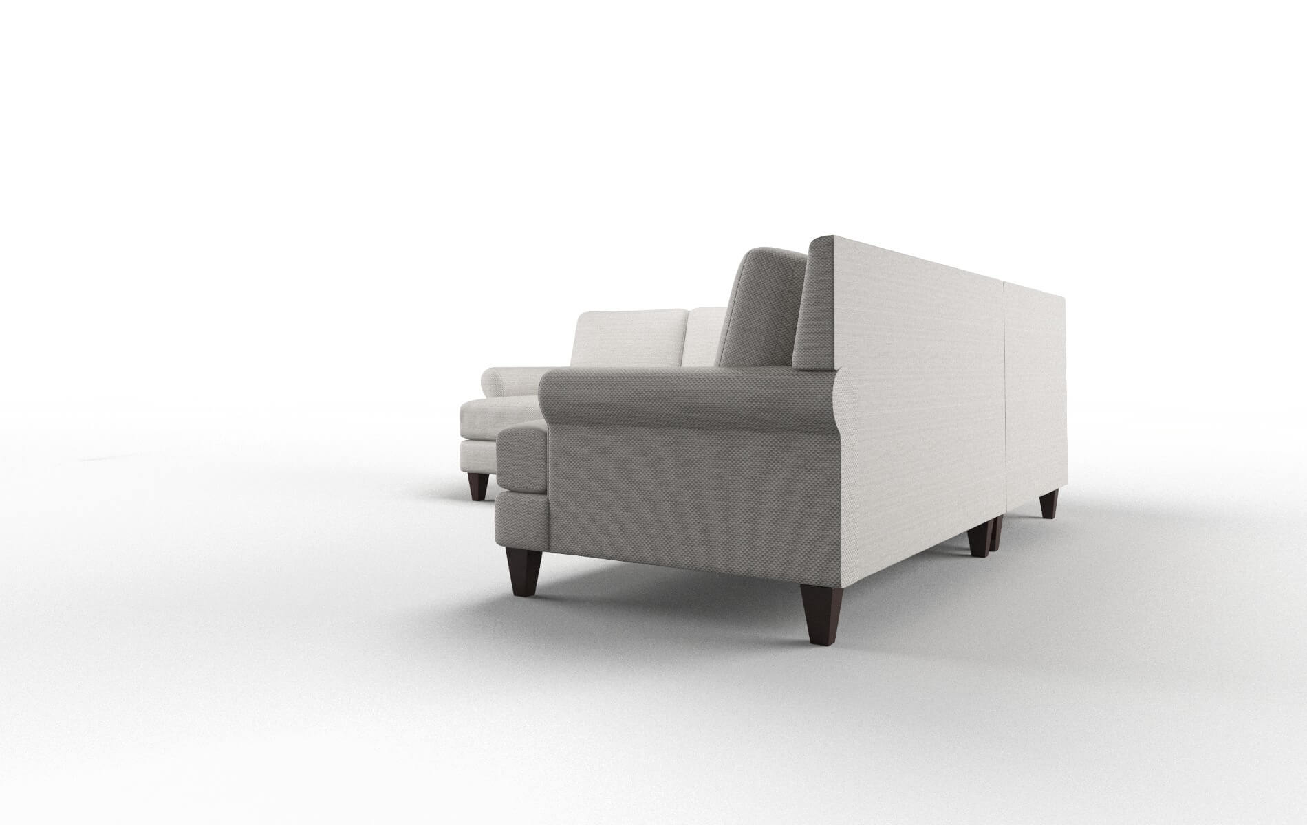 Stockholm Naples Ash Sectional espresso legs 4