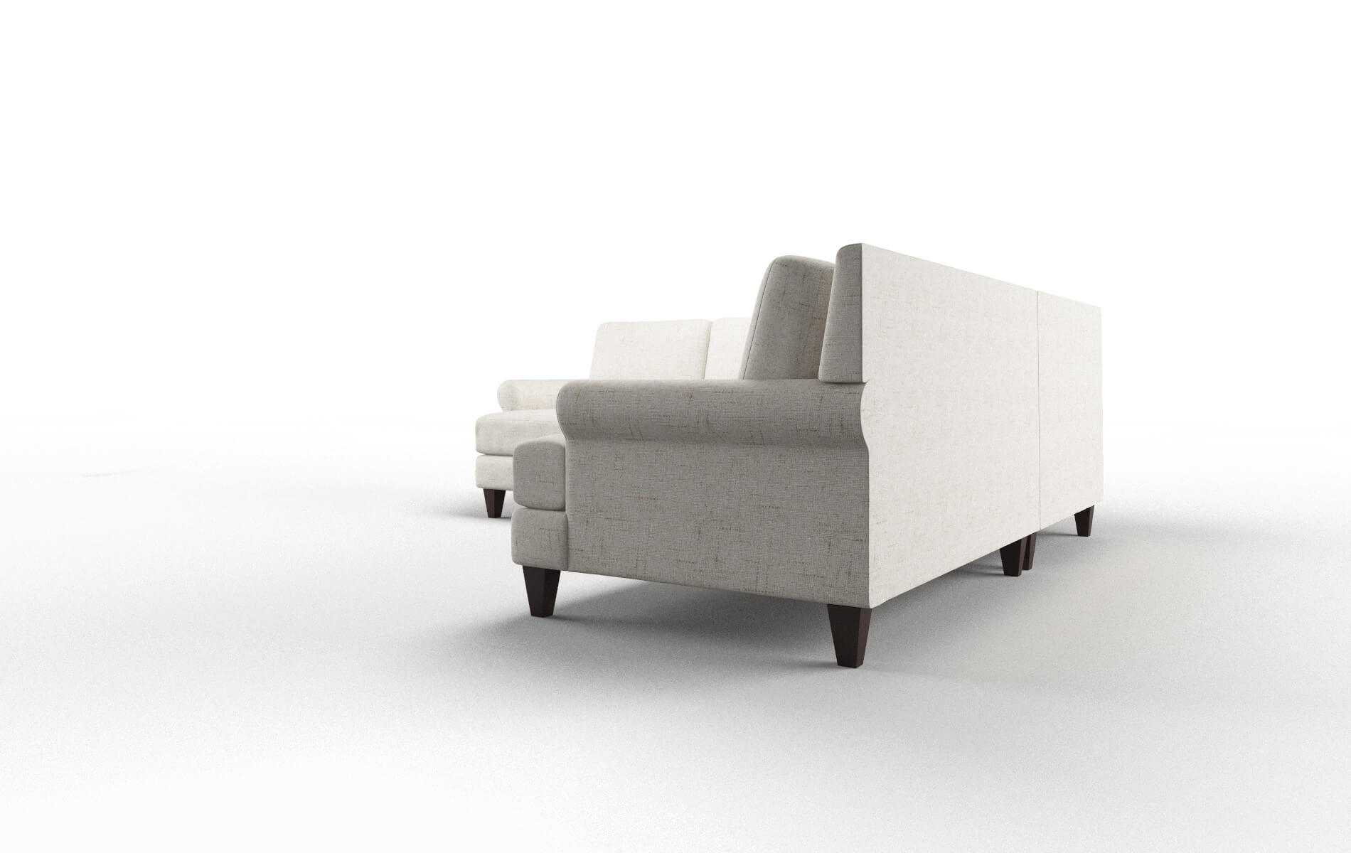 Stockholm Oceanside Natural Sectional espresso legs 4