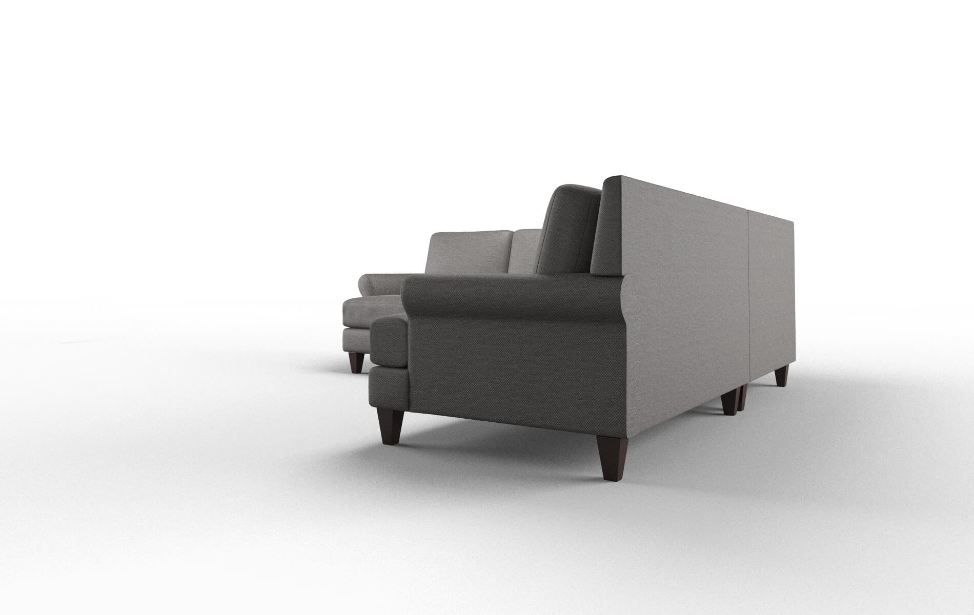 Stockholm Oscar Charcoal Sectional espresso legs 4