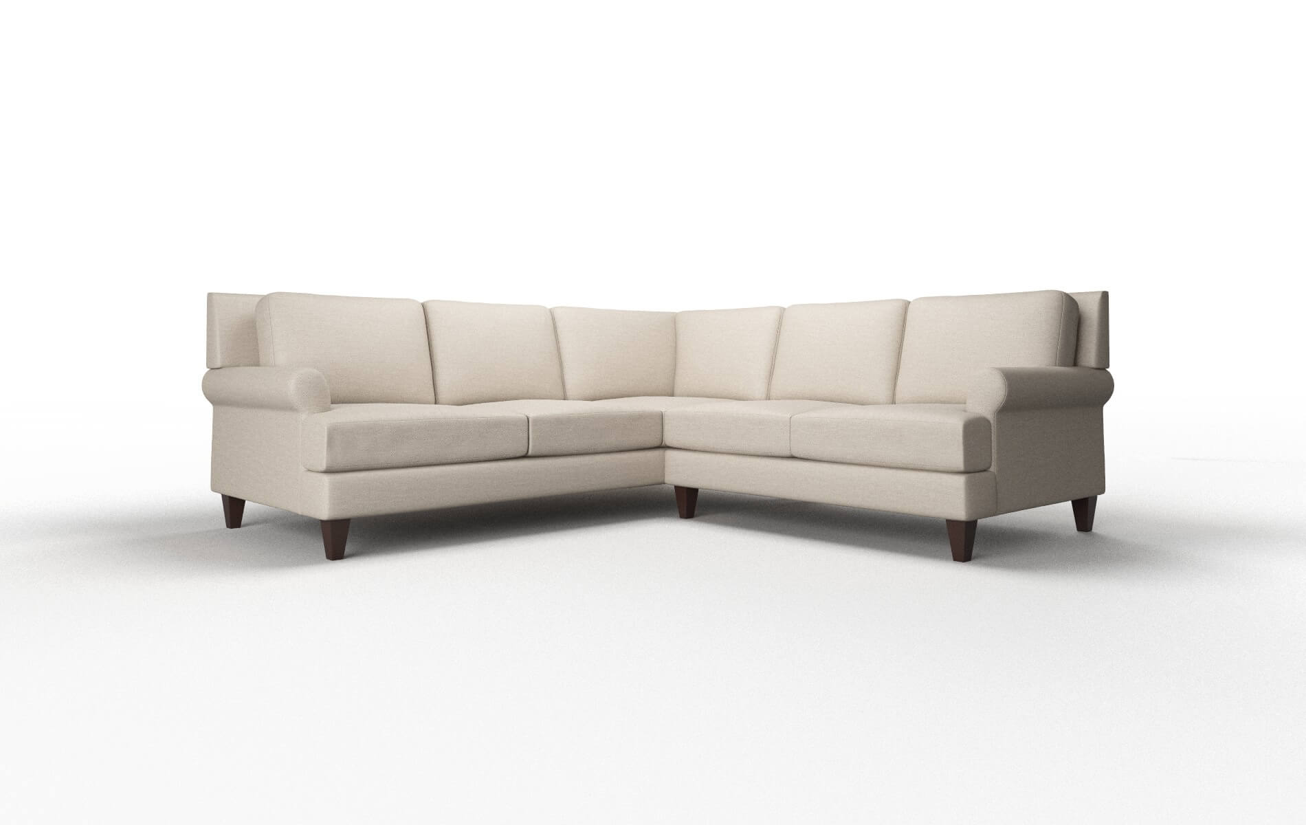 Stockholm Oscar Linen Sectional espresso legs 1