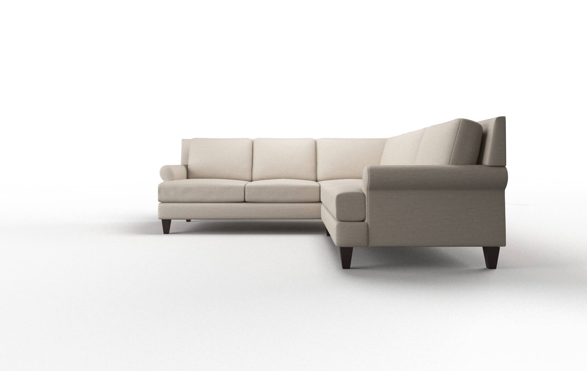 Stockholm Oscar Linen Sectional espresso legs 5