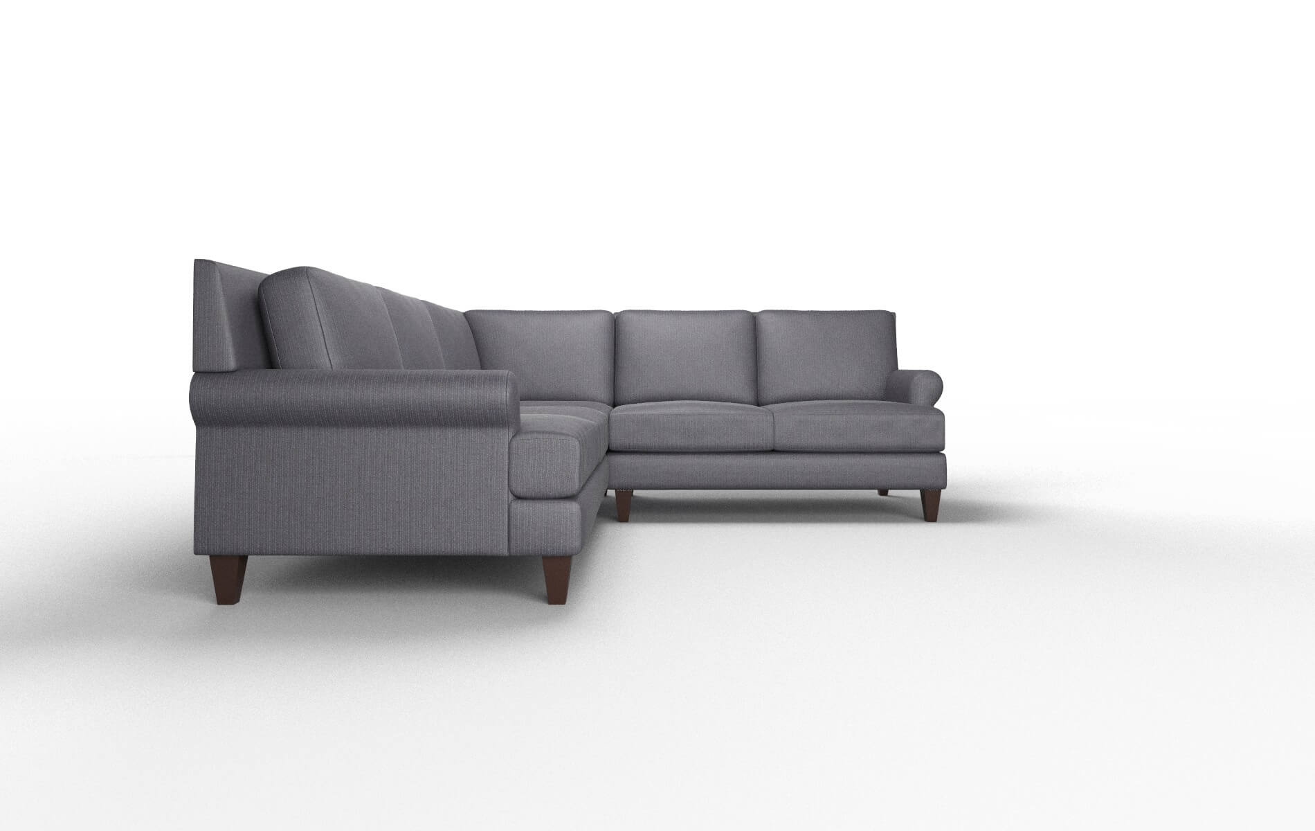 Stockholm Parker Charcoal Sectional espresso legs 2