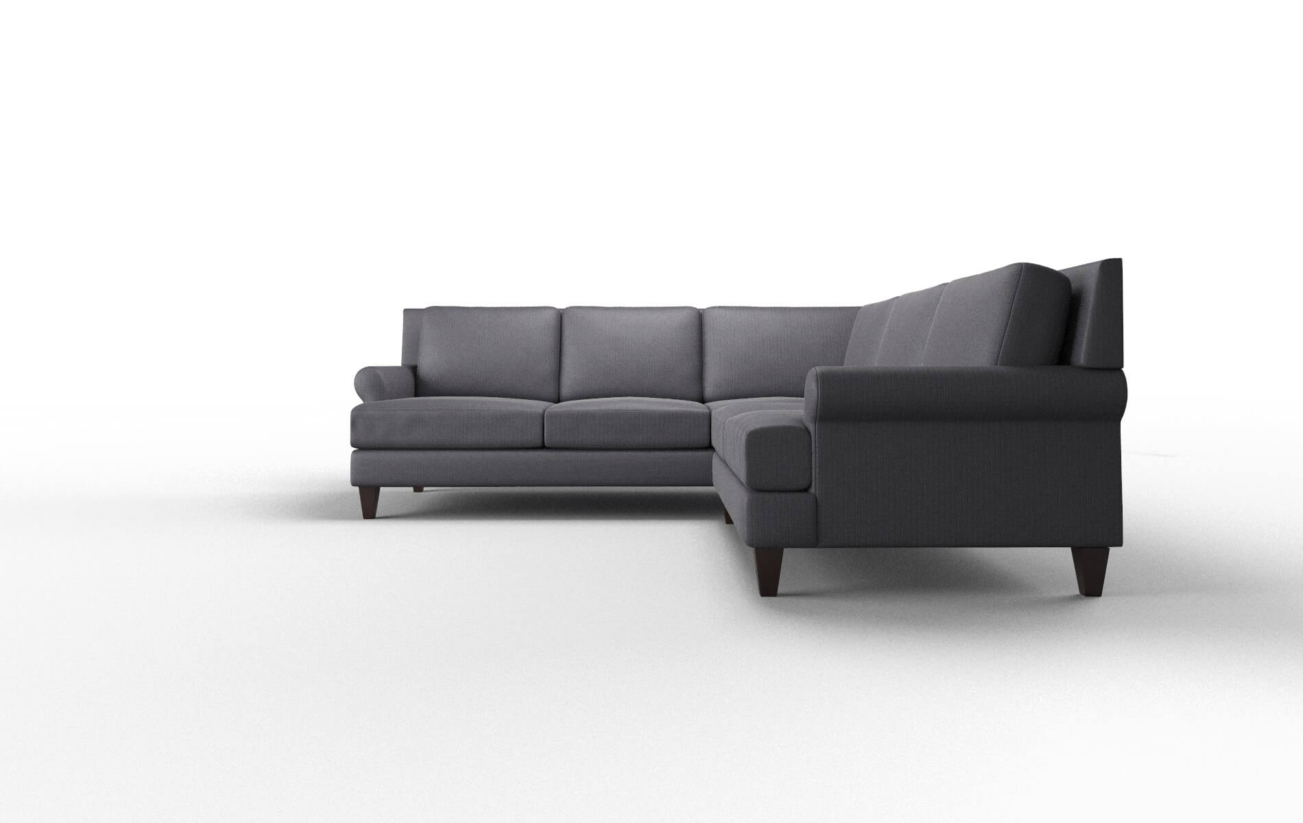 Stockholm Parker Charcoal Sectional espresso legs 5