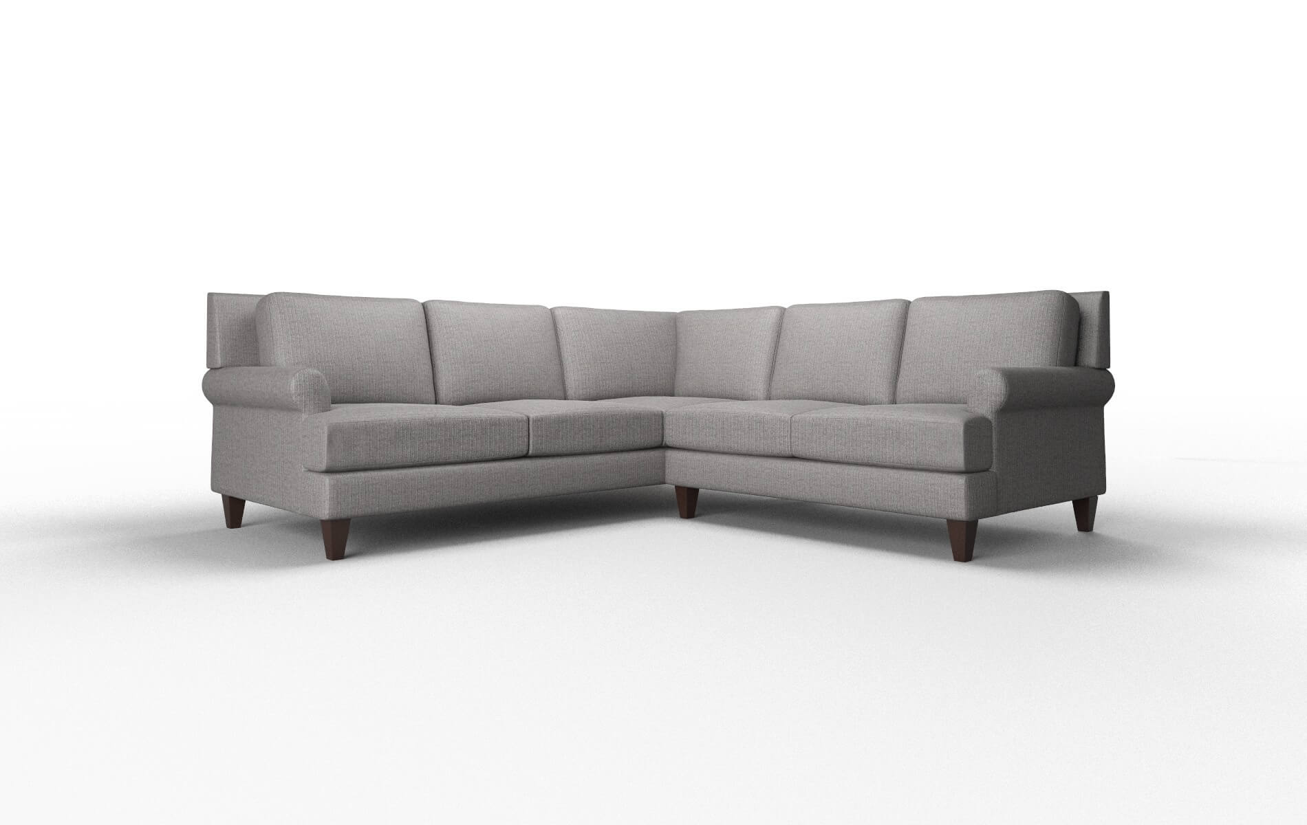 Stockholm Parker Graphite Sectional espresso legs 1