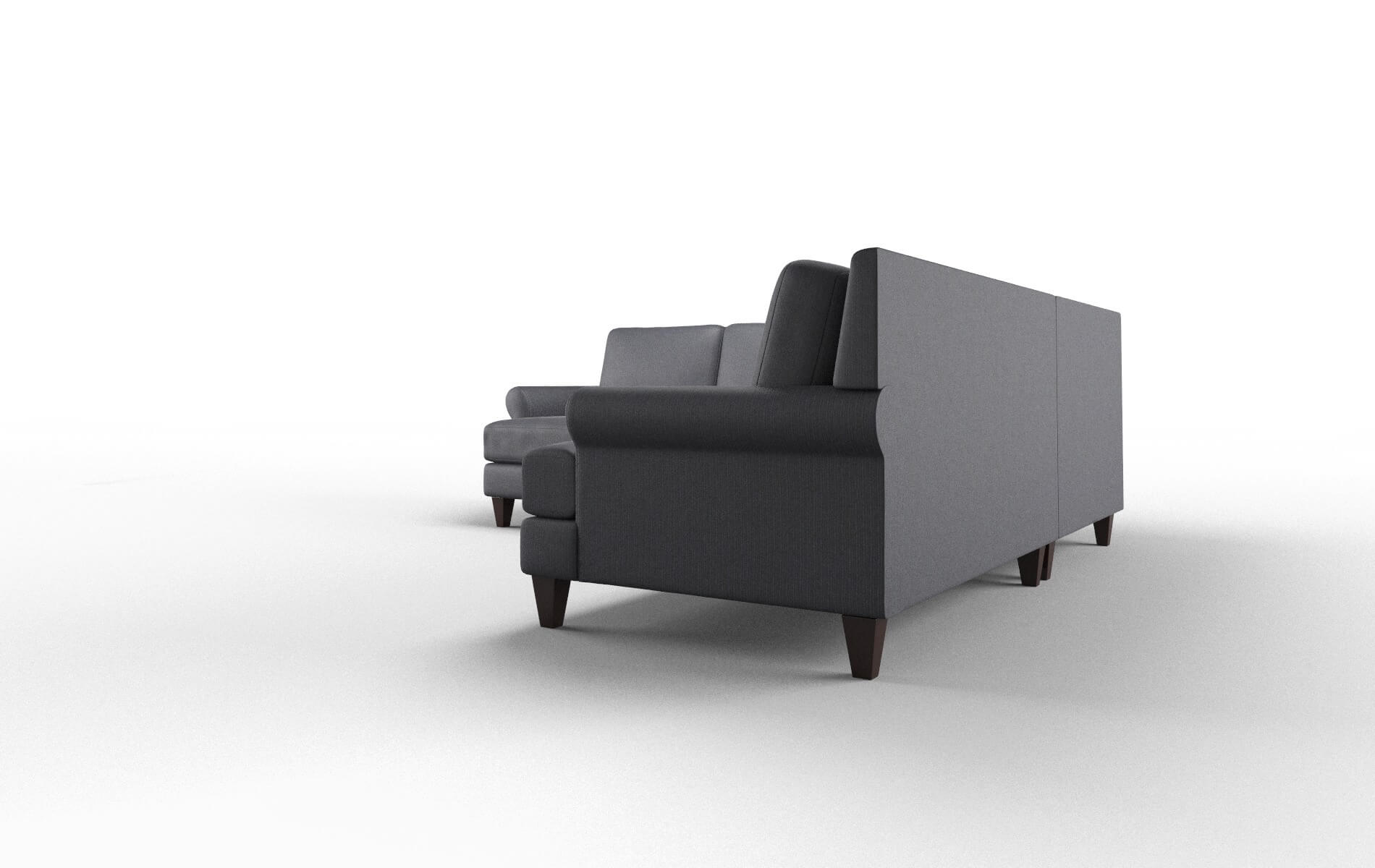 Stockholm Parker Midnight Sectional espresso legs 4
