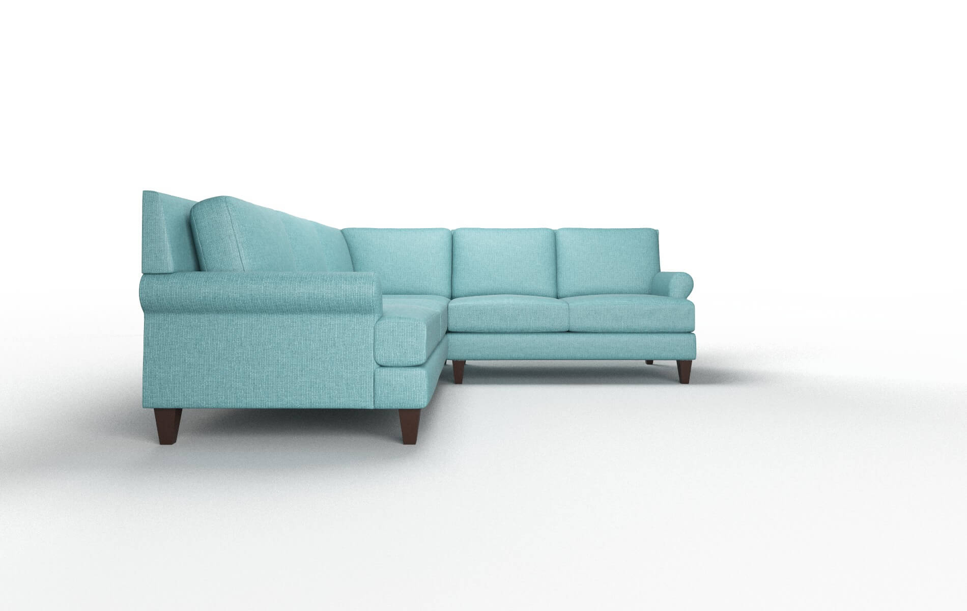 Stockholm Parker Turquoise Sectional espresso legs 2