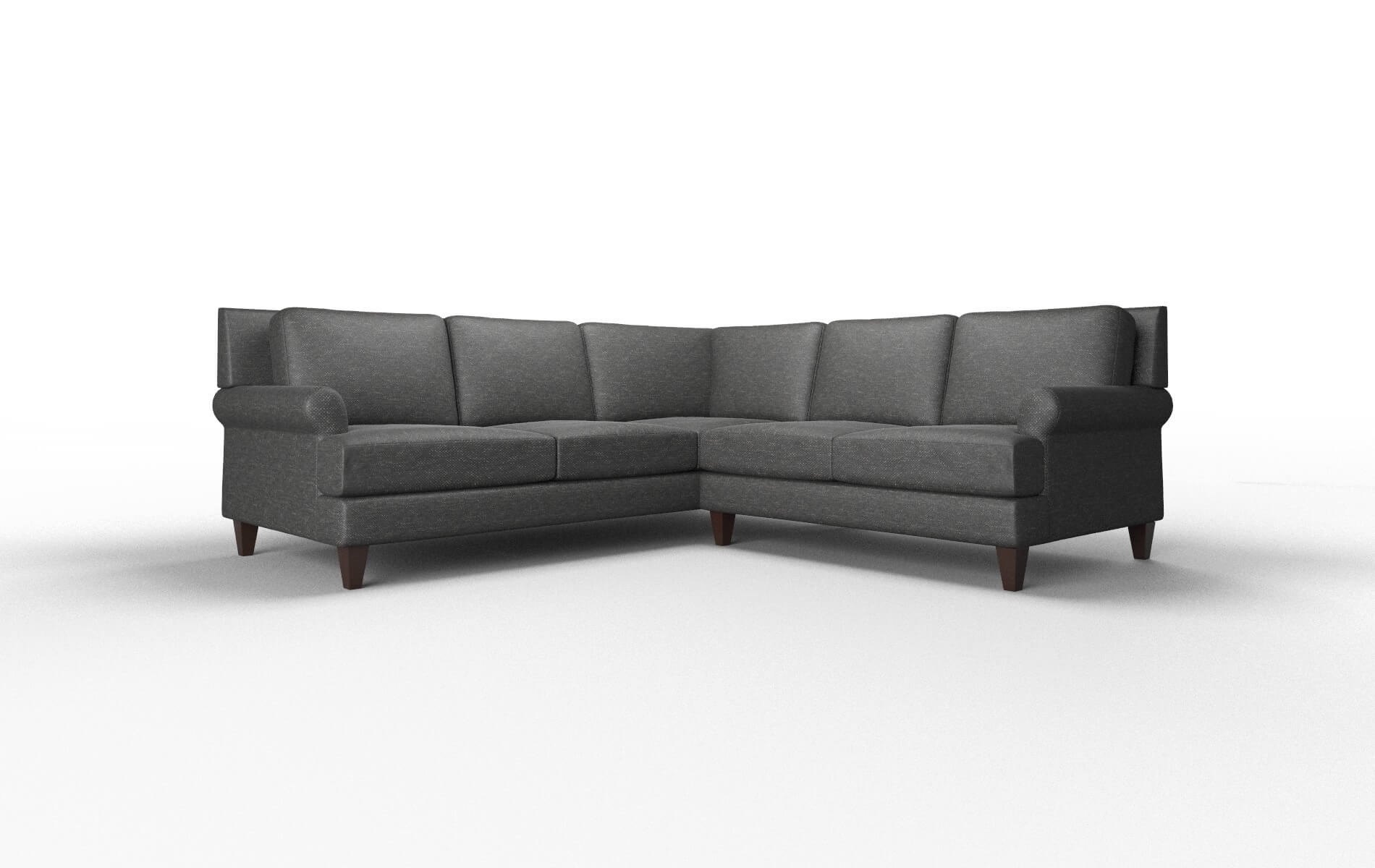 Stockholm Phoenix Charcoal Sectional espresso legs 1