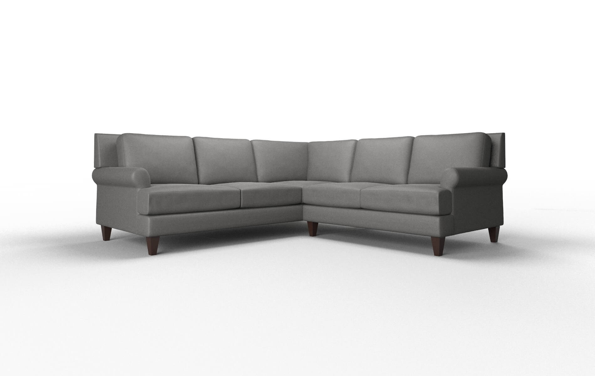 Stockholm Rocket Charcoal Sectional espresso legs 1