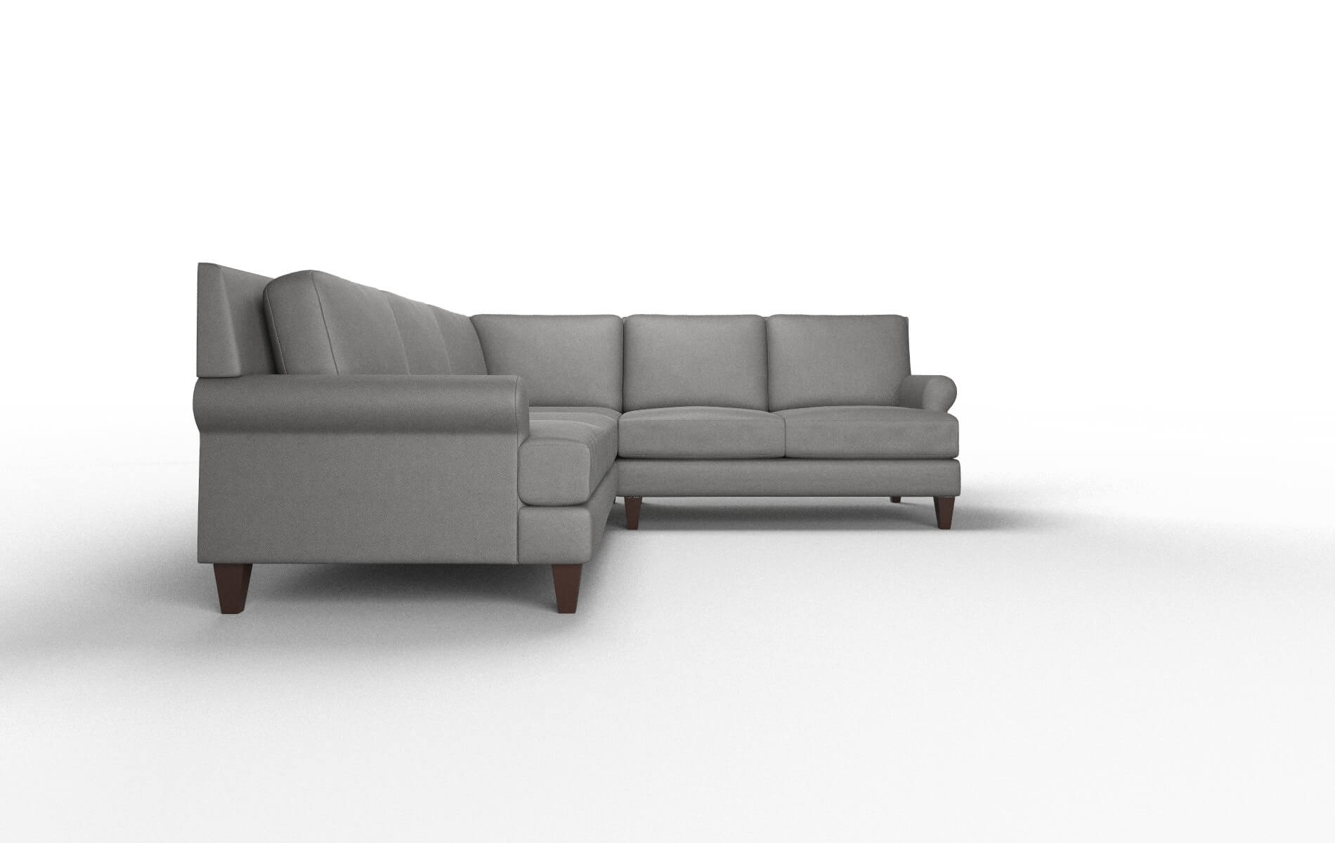 Stockholm Rocket Charcoal Sectional espresso legs 2