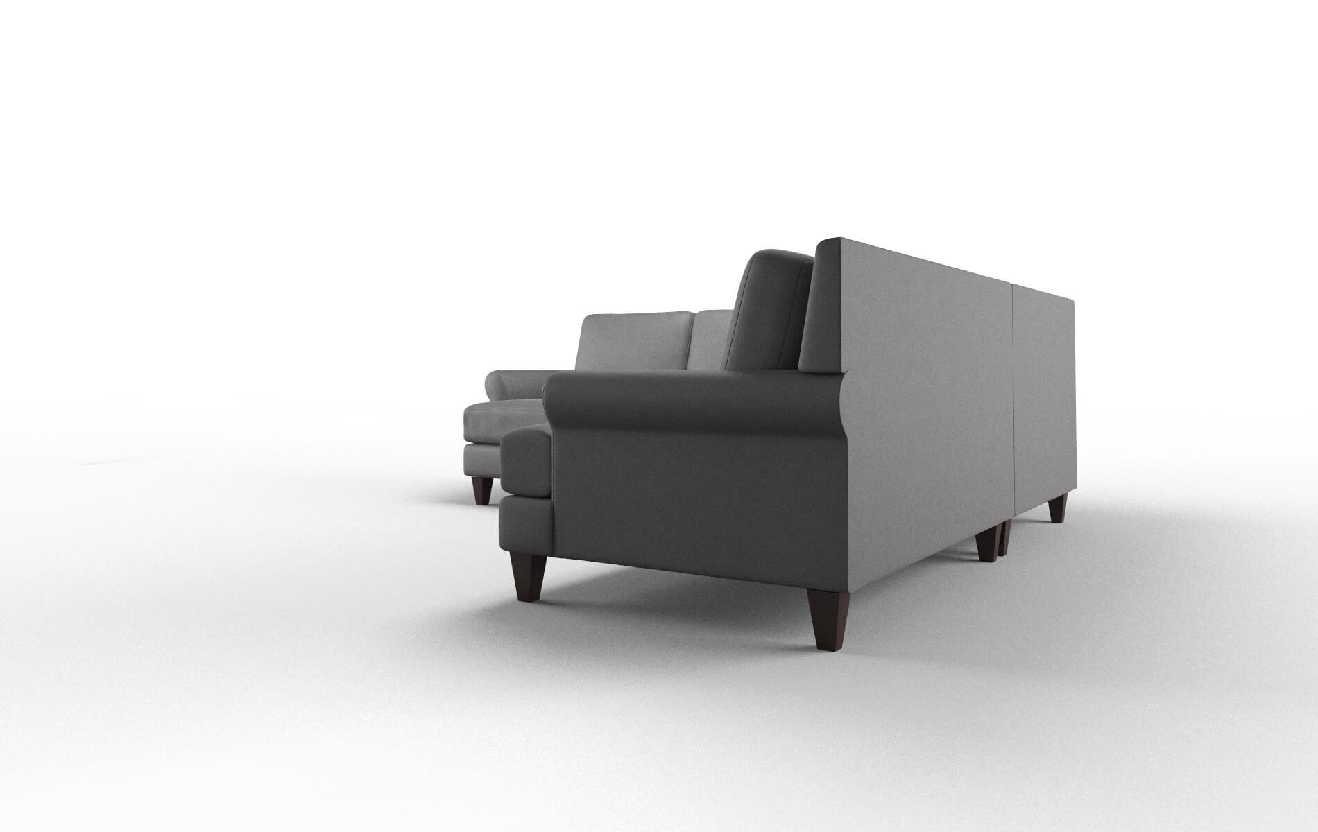 Stockholm Rocket Charcoal Sectional espresso legs 4
