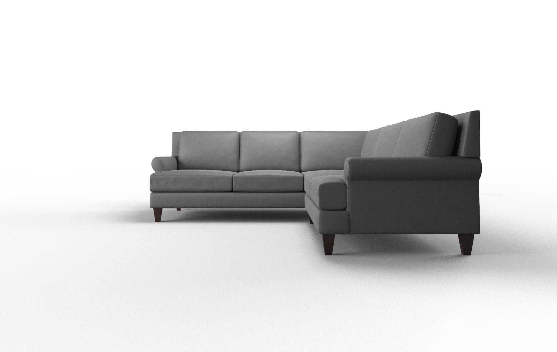 Stockholm Rocket Charcoal Sectional espresso legs 5