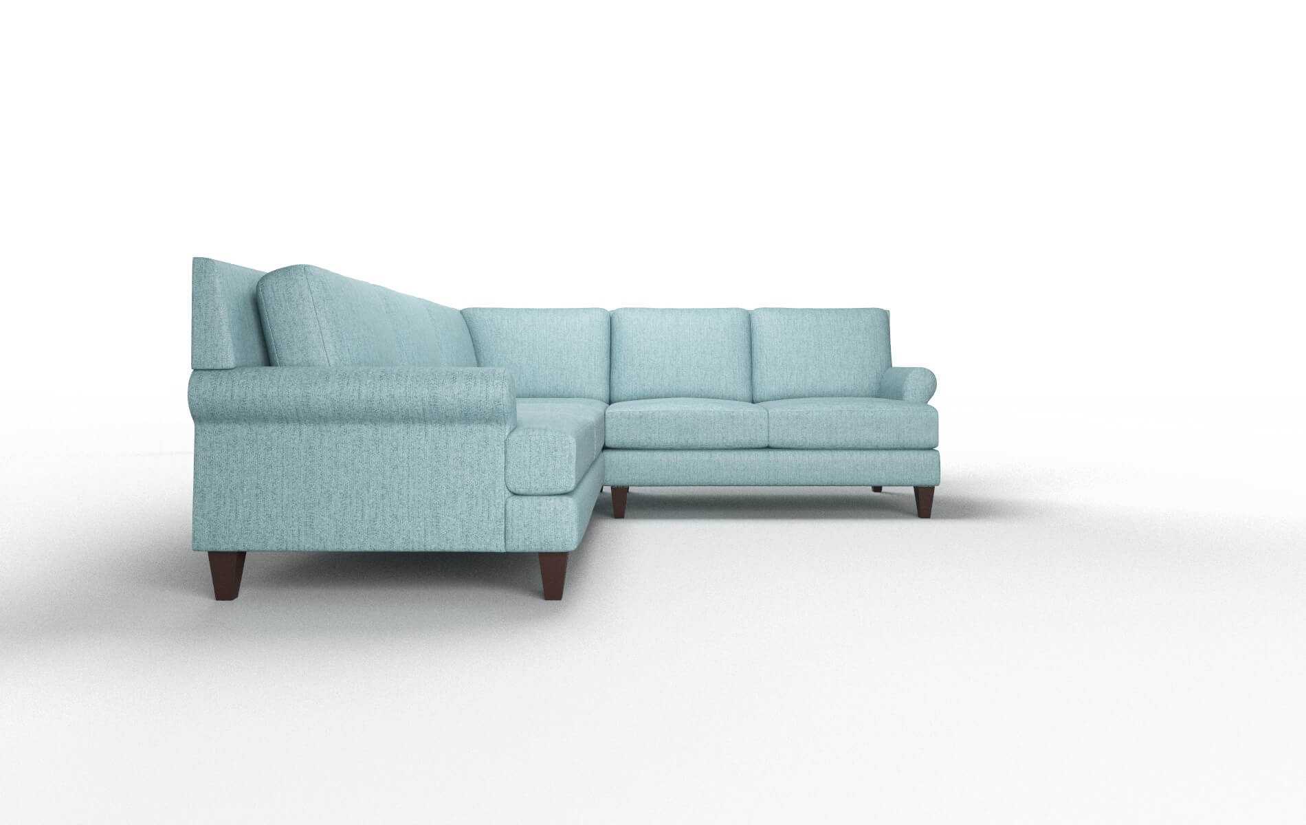 Stockholm Sasha Teal Sectional espresso legs 2
