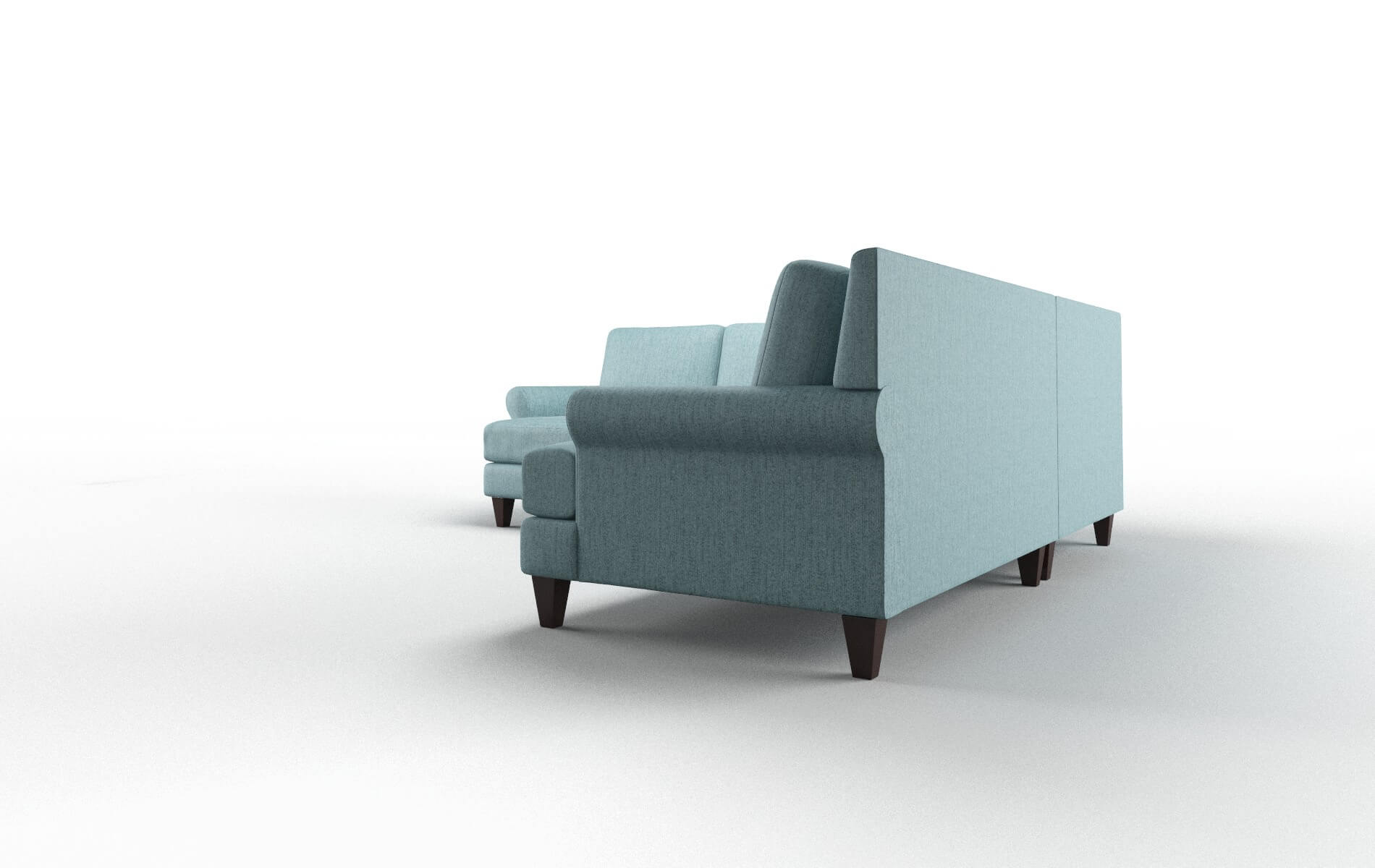 Stockholm Sasha Teal Sectional espresso legs 4