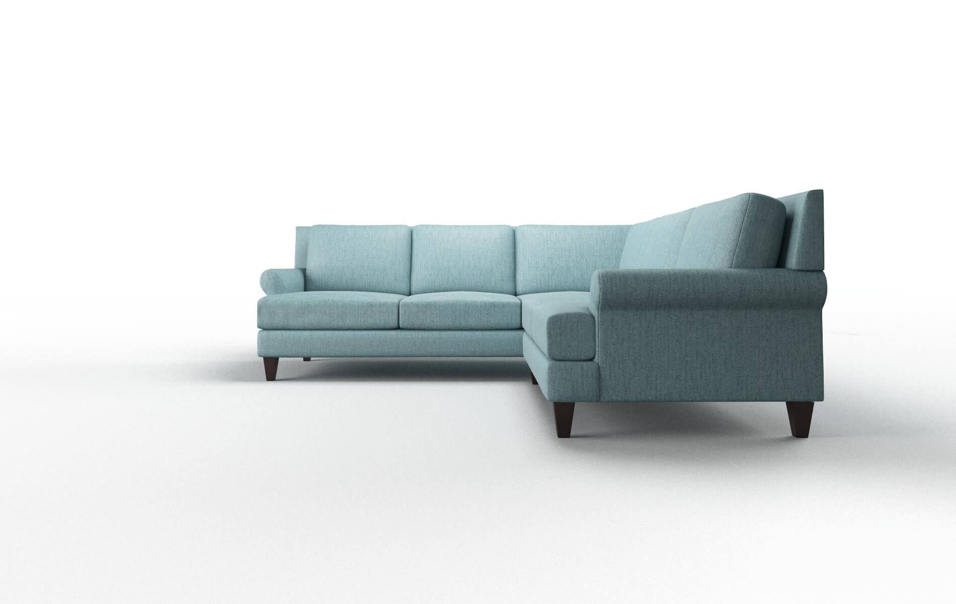 Stockholm Sasha Teal Sectional espresso legs 5