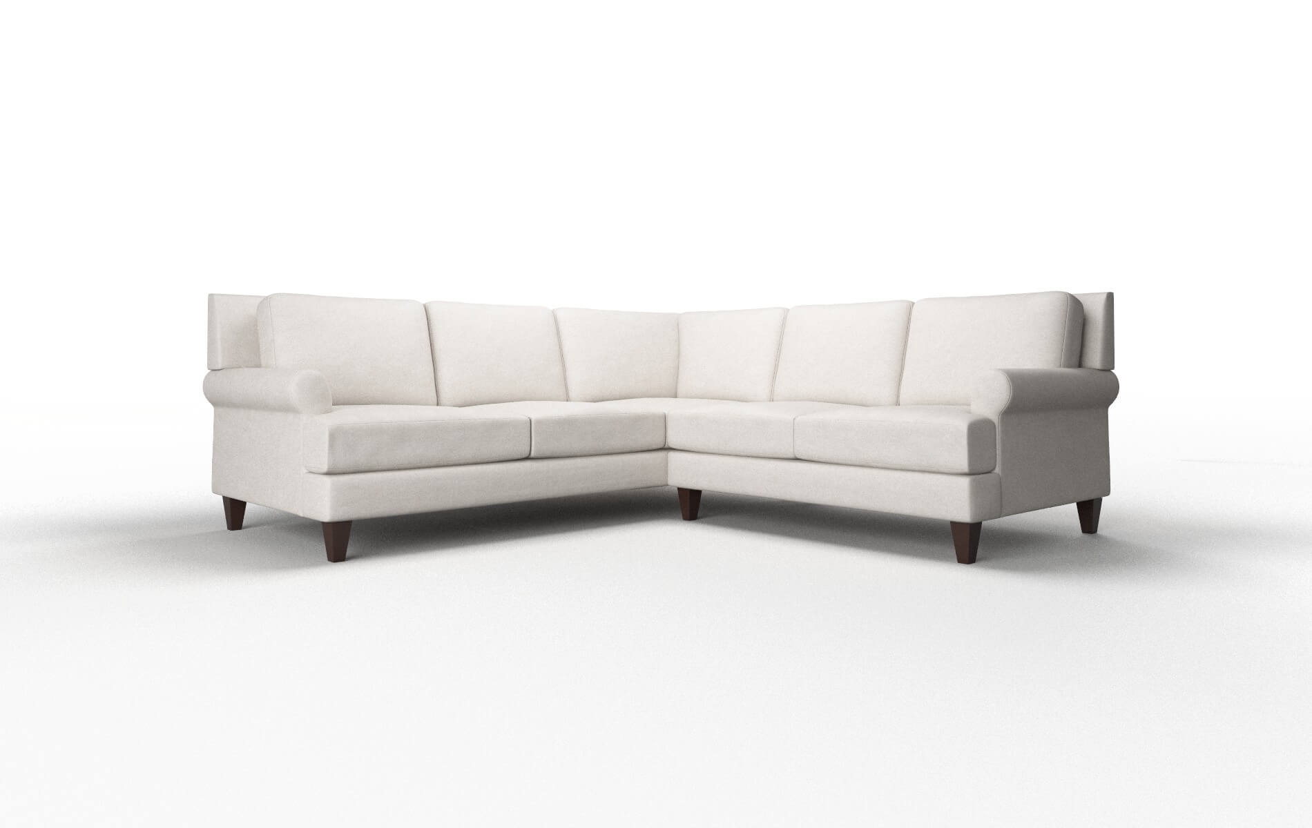 Stockholm Suave Dove Sectional espresso legs 1