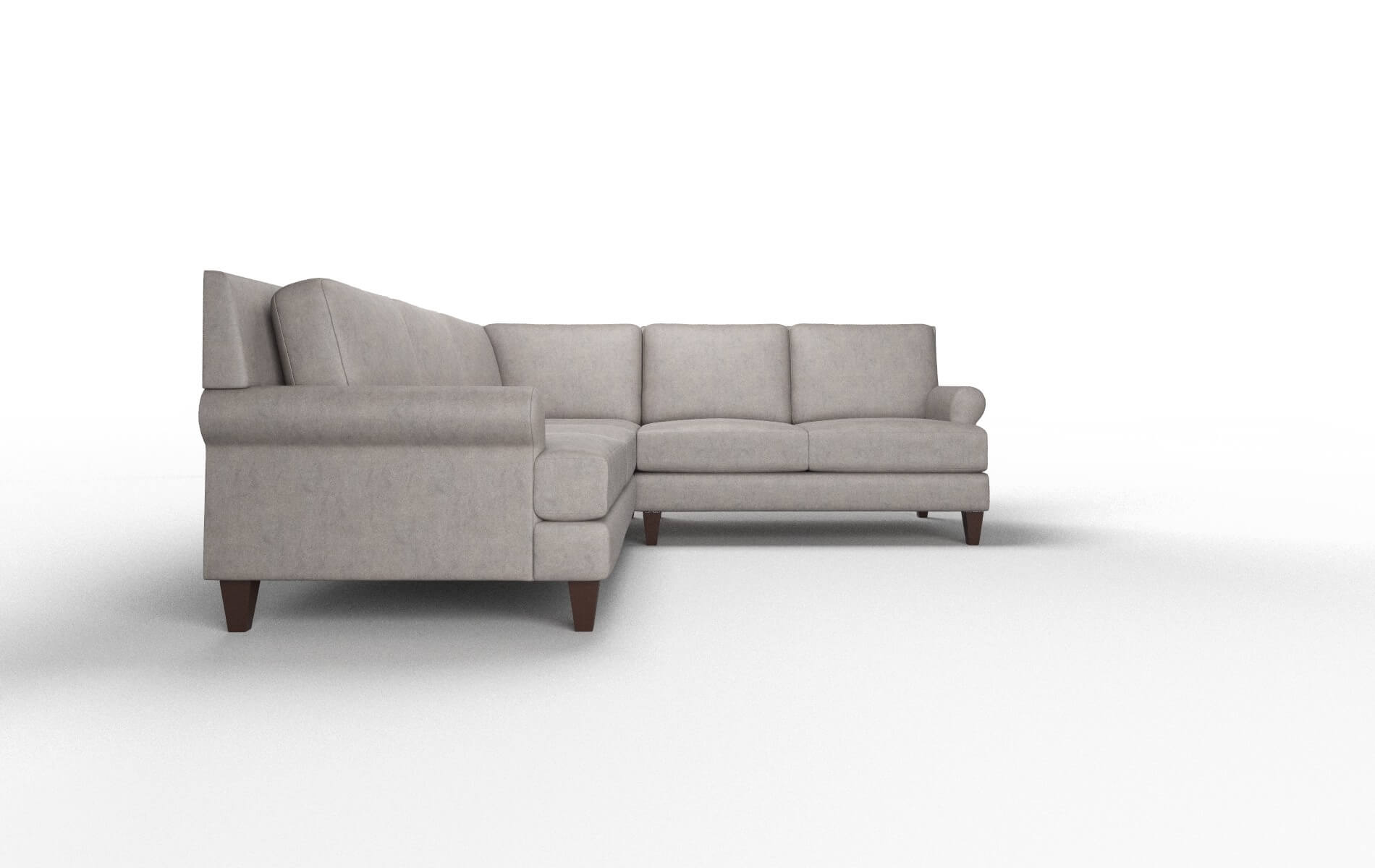 Stockholm Suave Slate Sectional espresso legs 2
