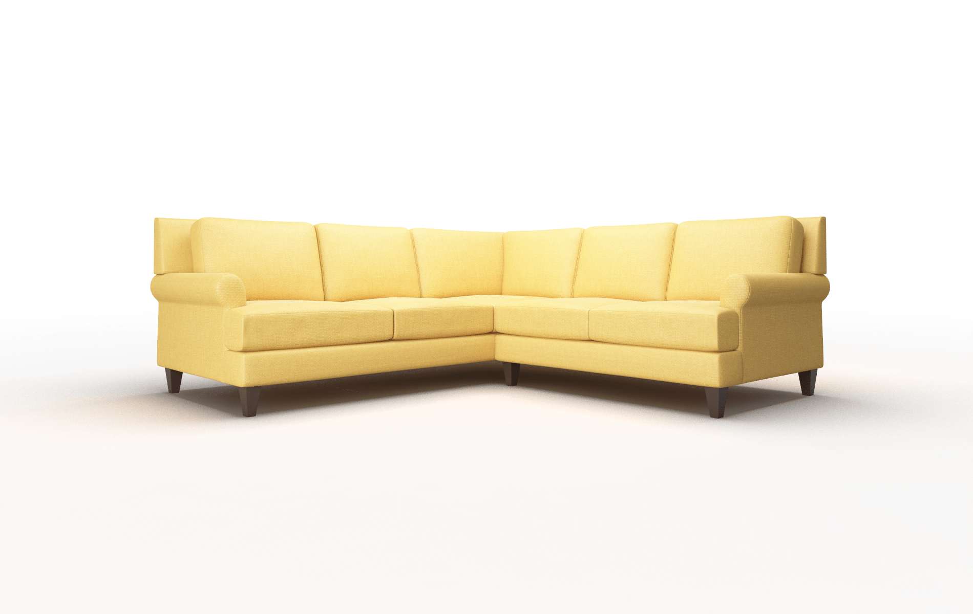 Stockholm Tess Turmeric Sectional espresso legs 1