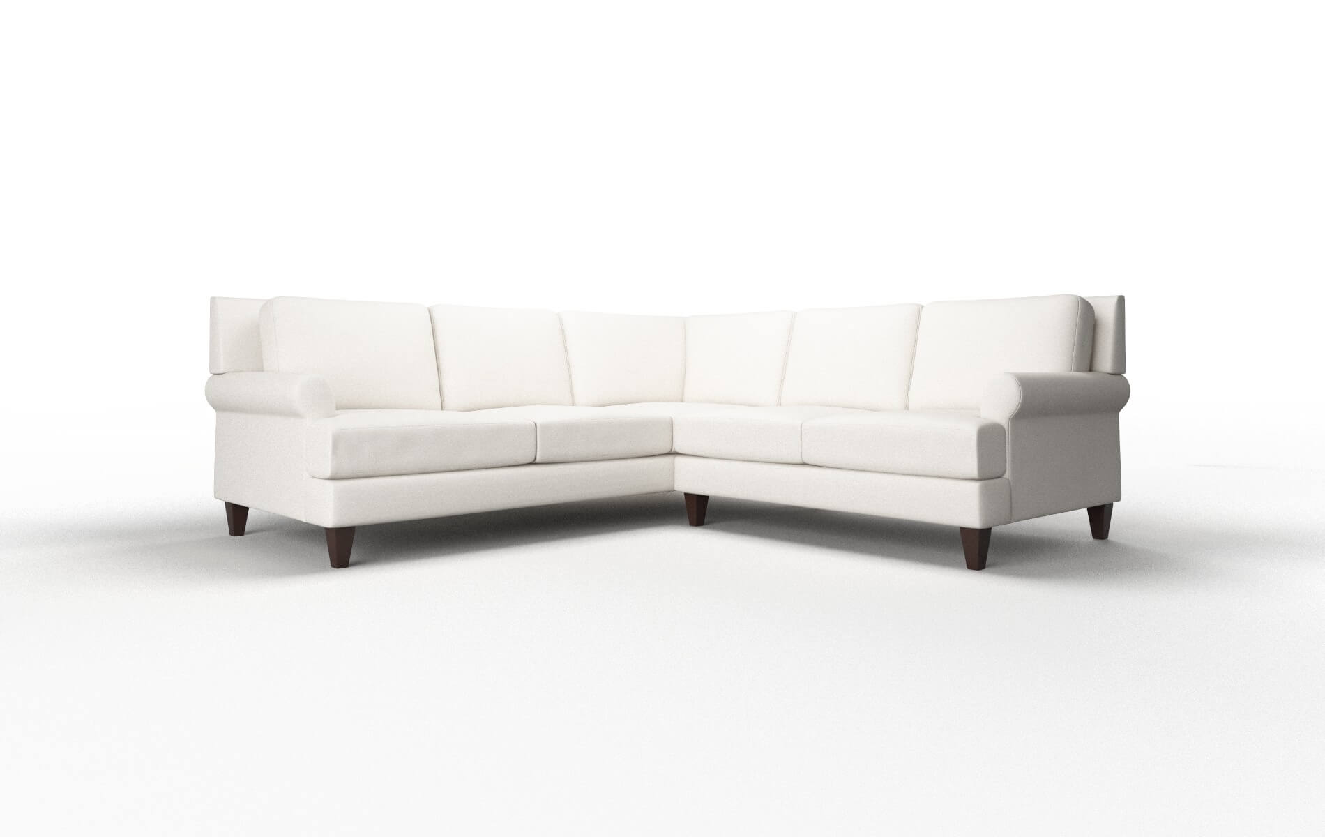 Stockholm Venice eggshell Sectional Espresso Legs  1