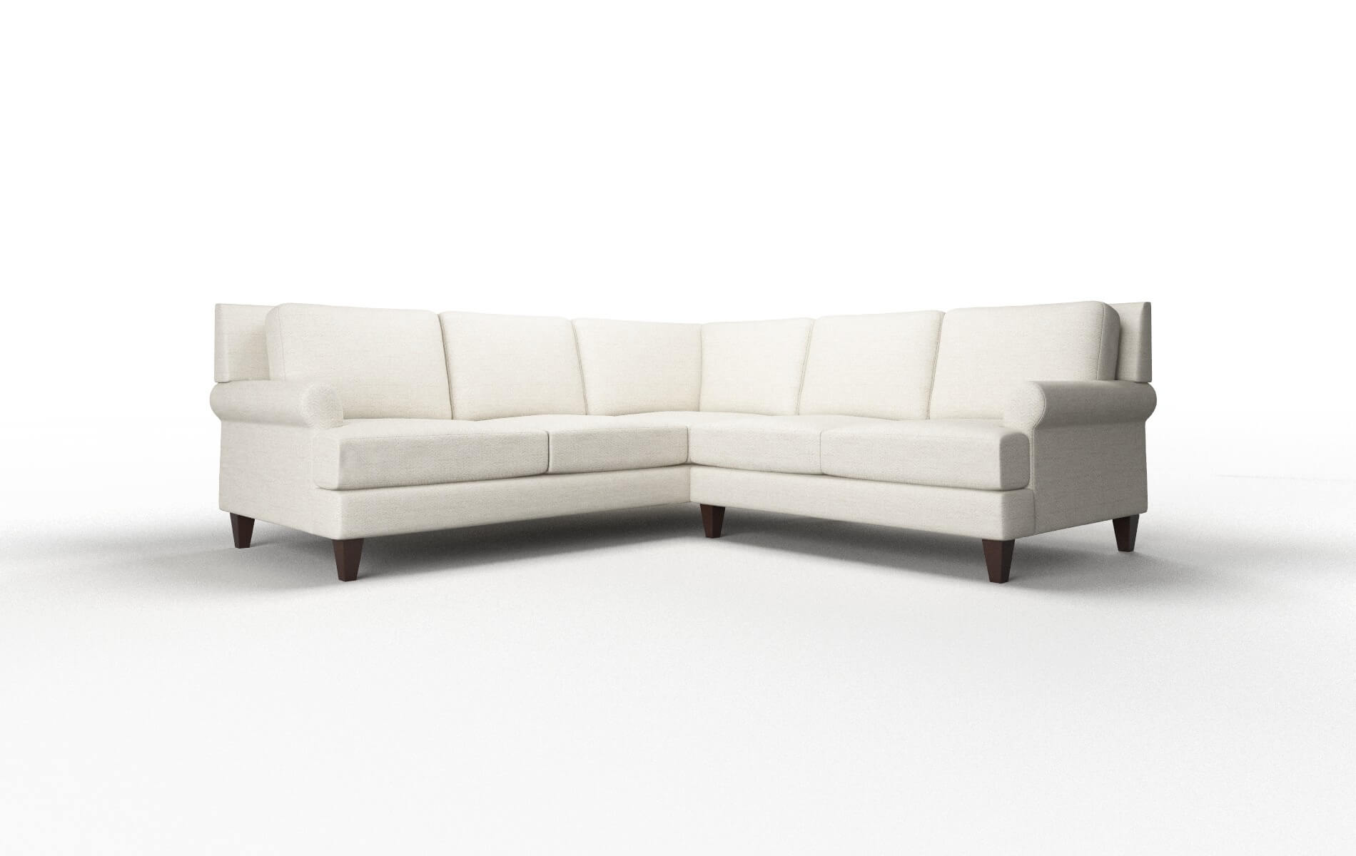 Stockholm Venus Cream Sectional espresso legs 1