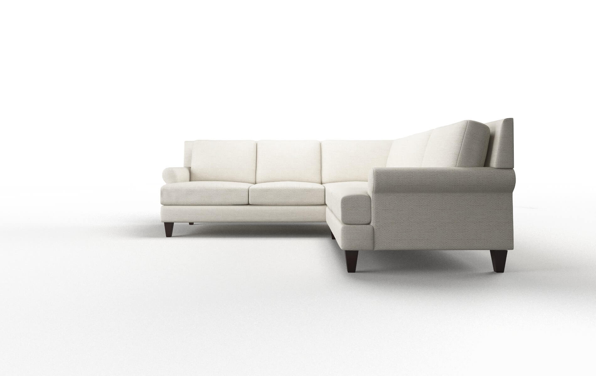 Stockholm Venus Cream Sectional espresso legs 5