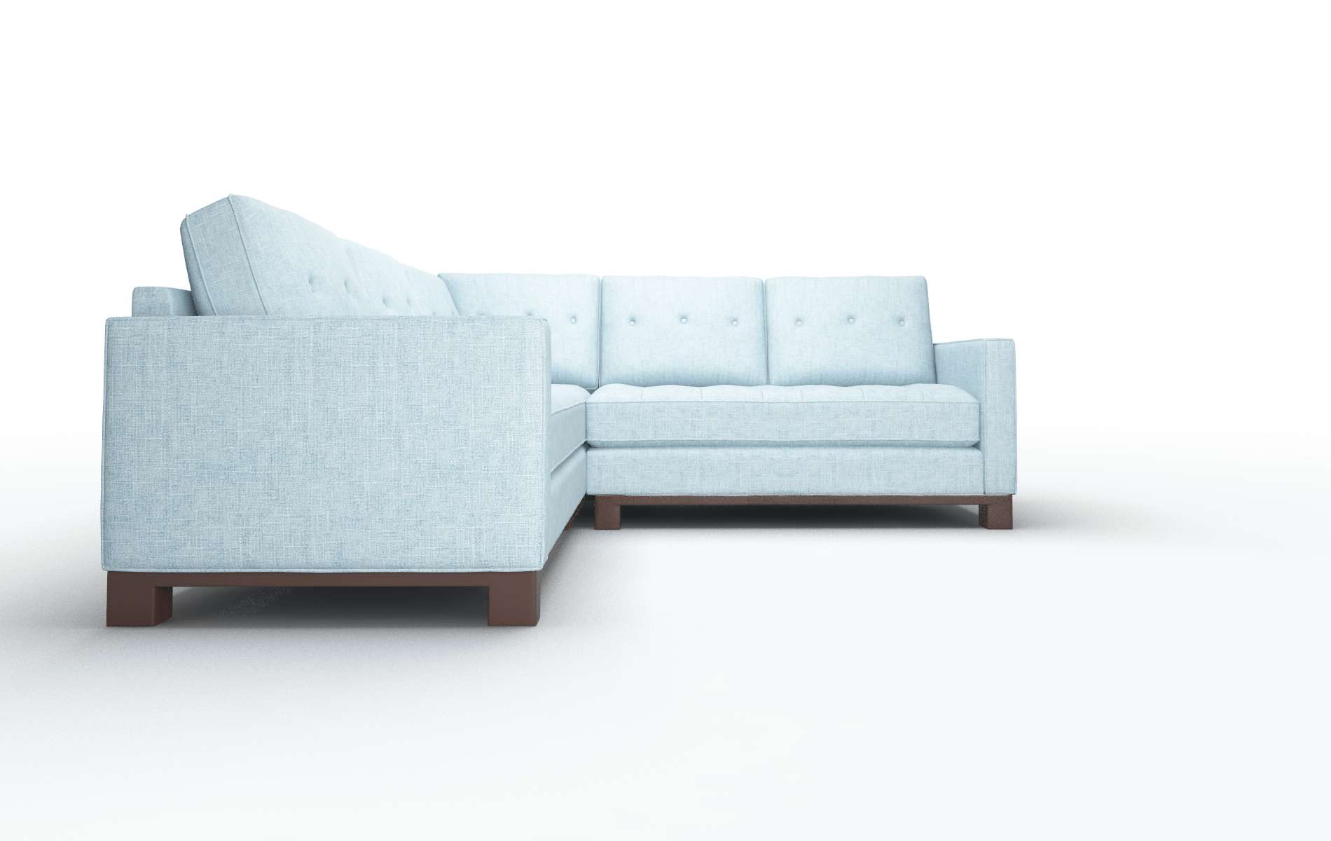 Syros Atlas Turquoise Sectional espresso legs 2