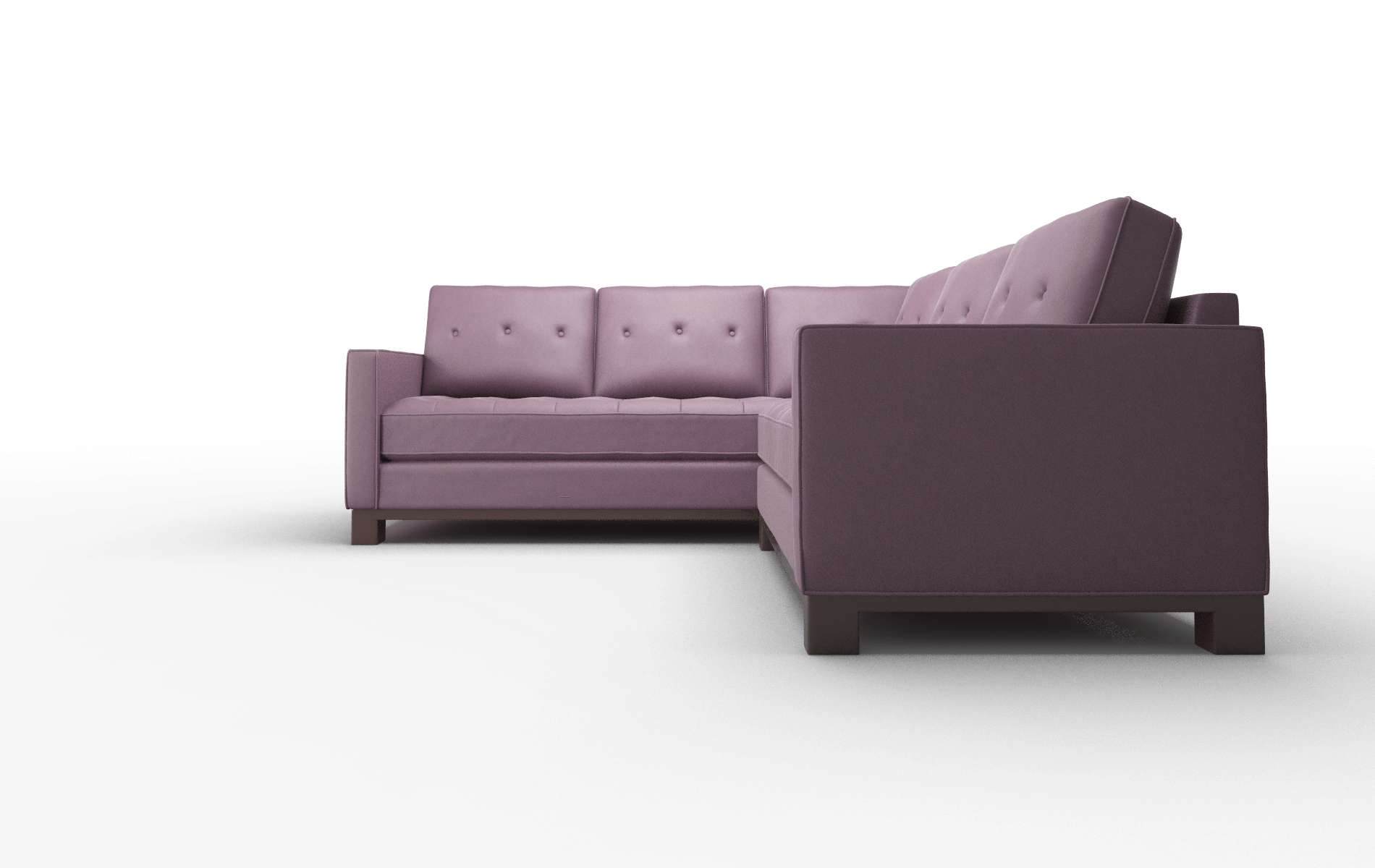 Syros Bella Aubergine Sectional espresso legs 5