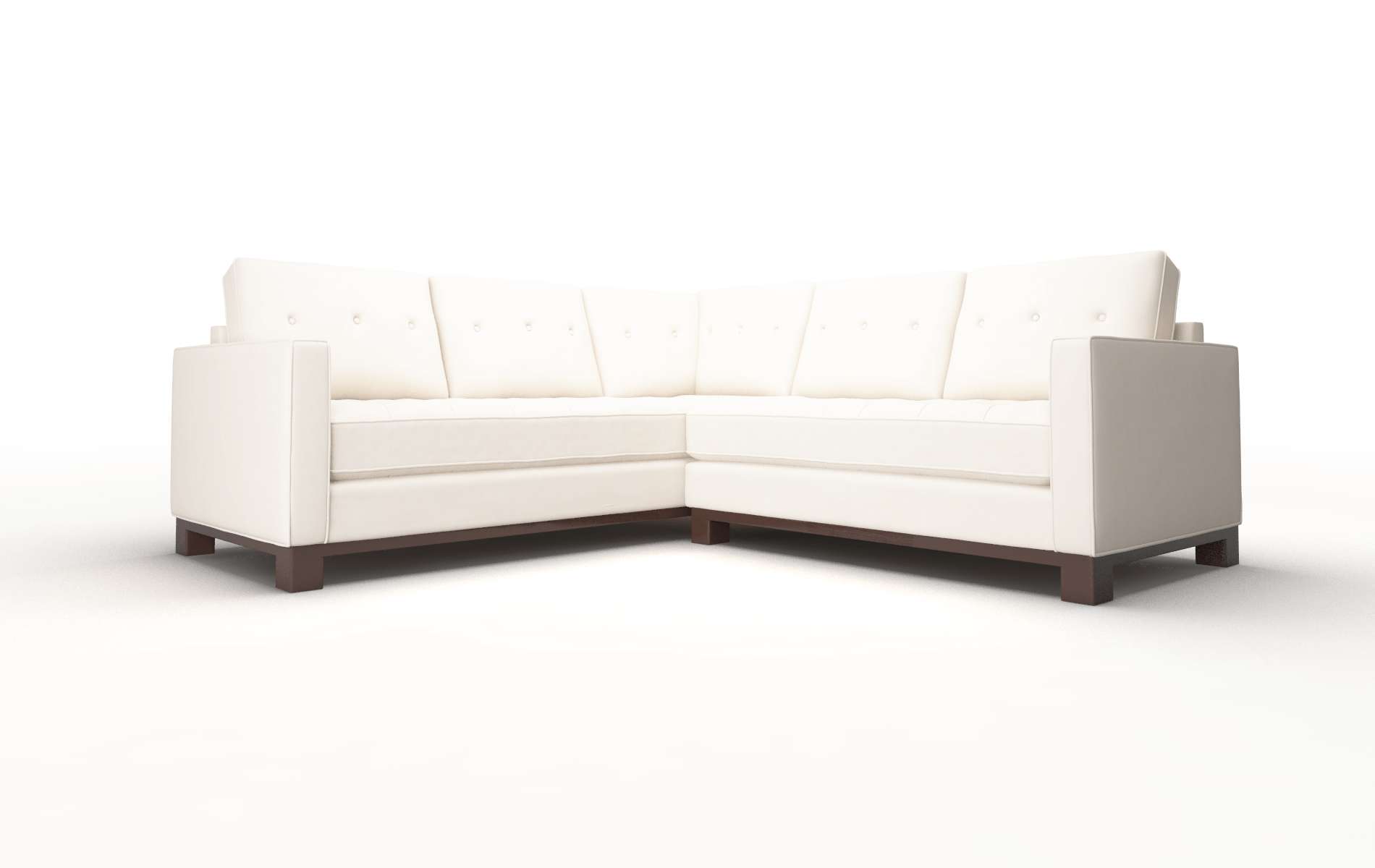 Syros Blanche Milky Sectional espresso legs 1