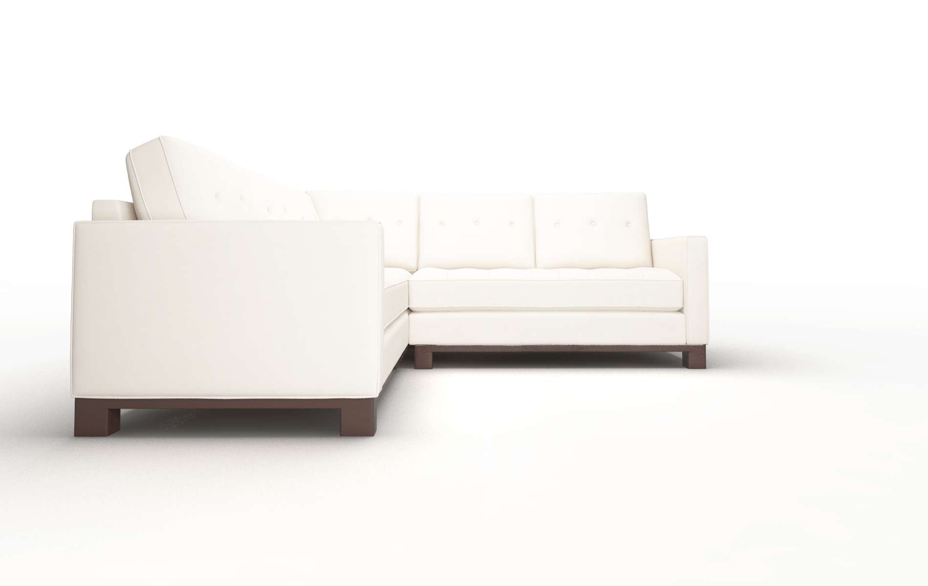 Syros Blanche Milky Sectional espresso legs 2