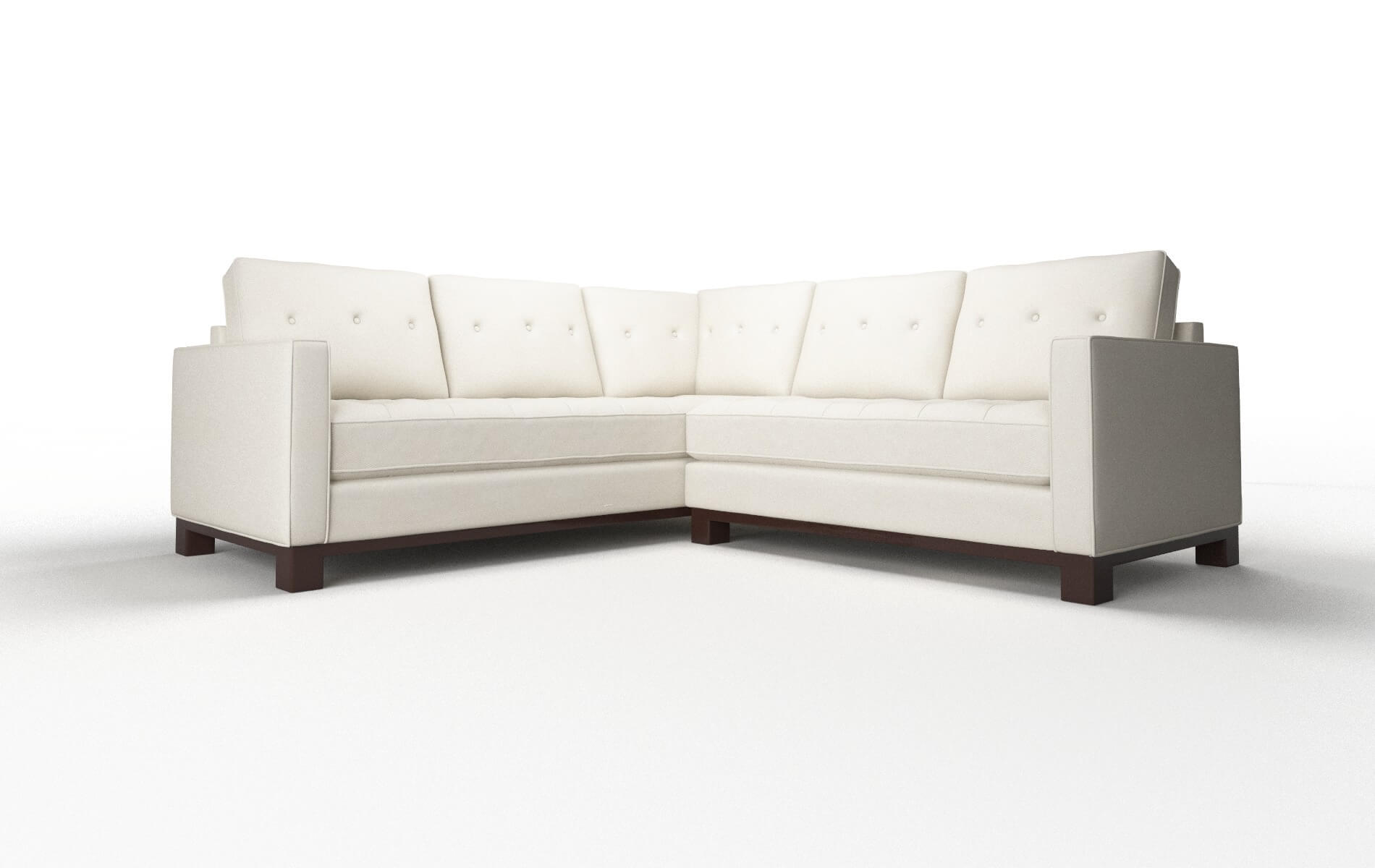 Syros Bungalow Ivory Sectional espresso legs 1