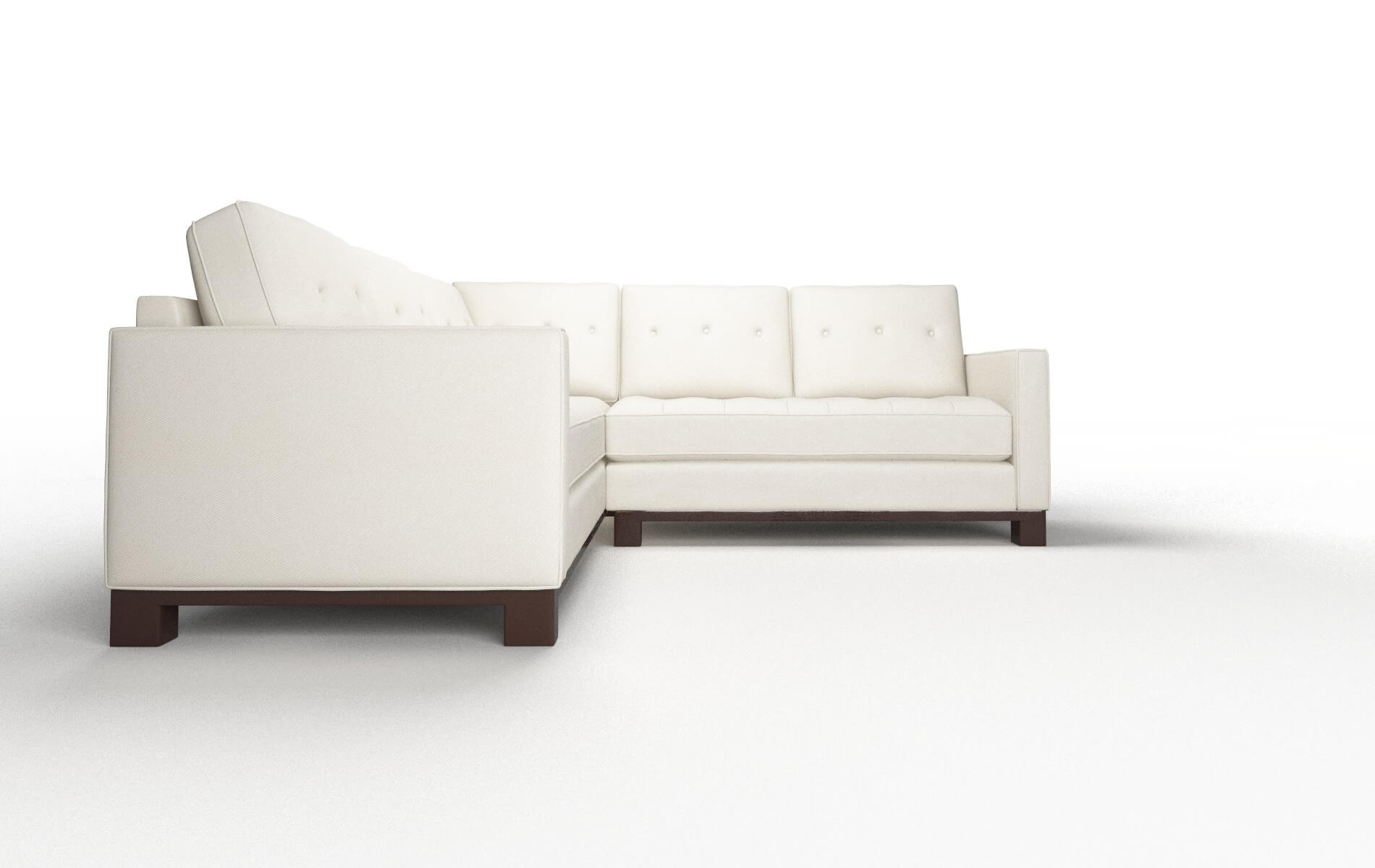 Syros Bungalow Ivory Sectional espresso legs 2