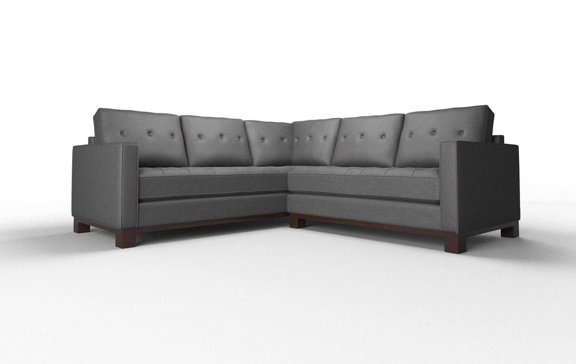 Syros Catalina Charcoal Sectional espresso legs 1