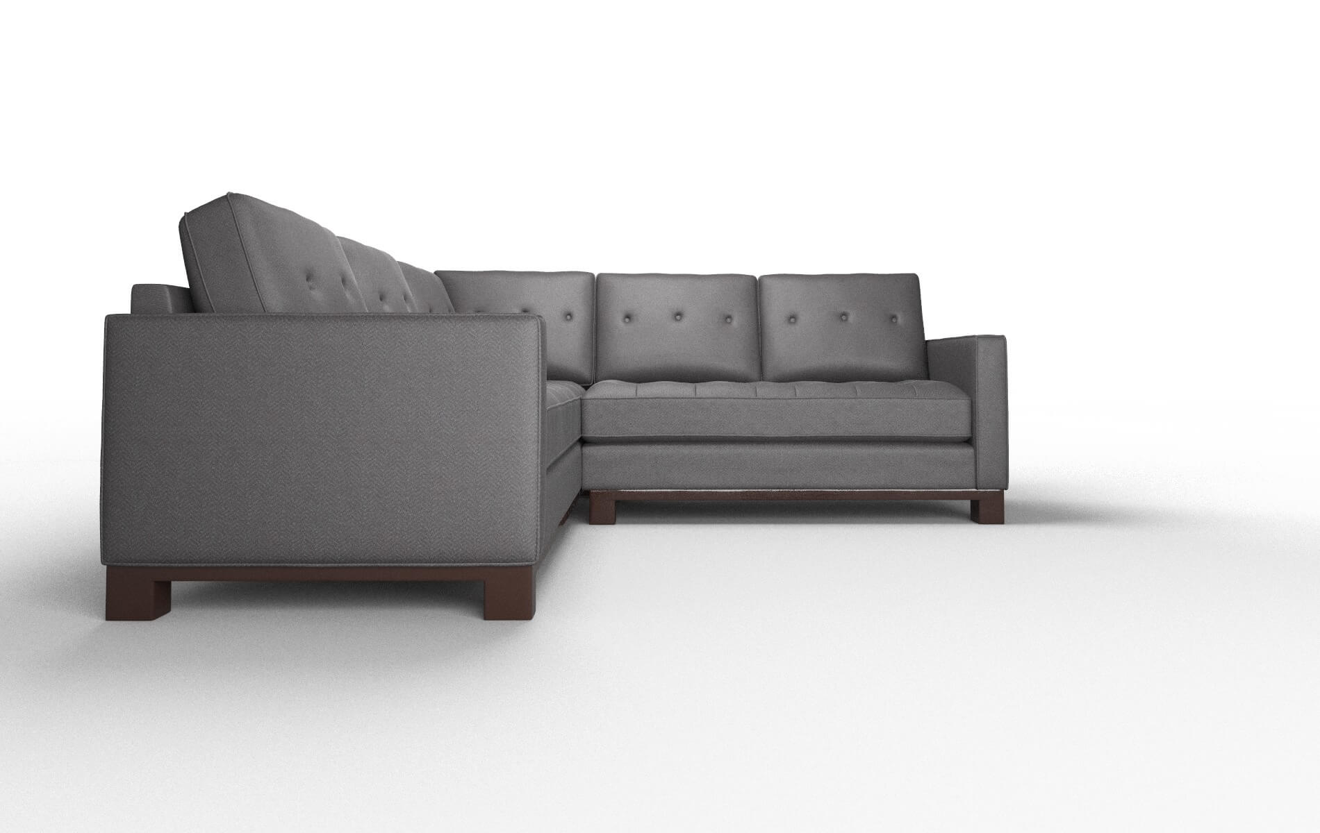 Syros Catalina Charcoal Sectional espresso legs 2