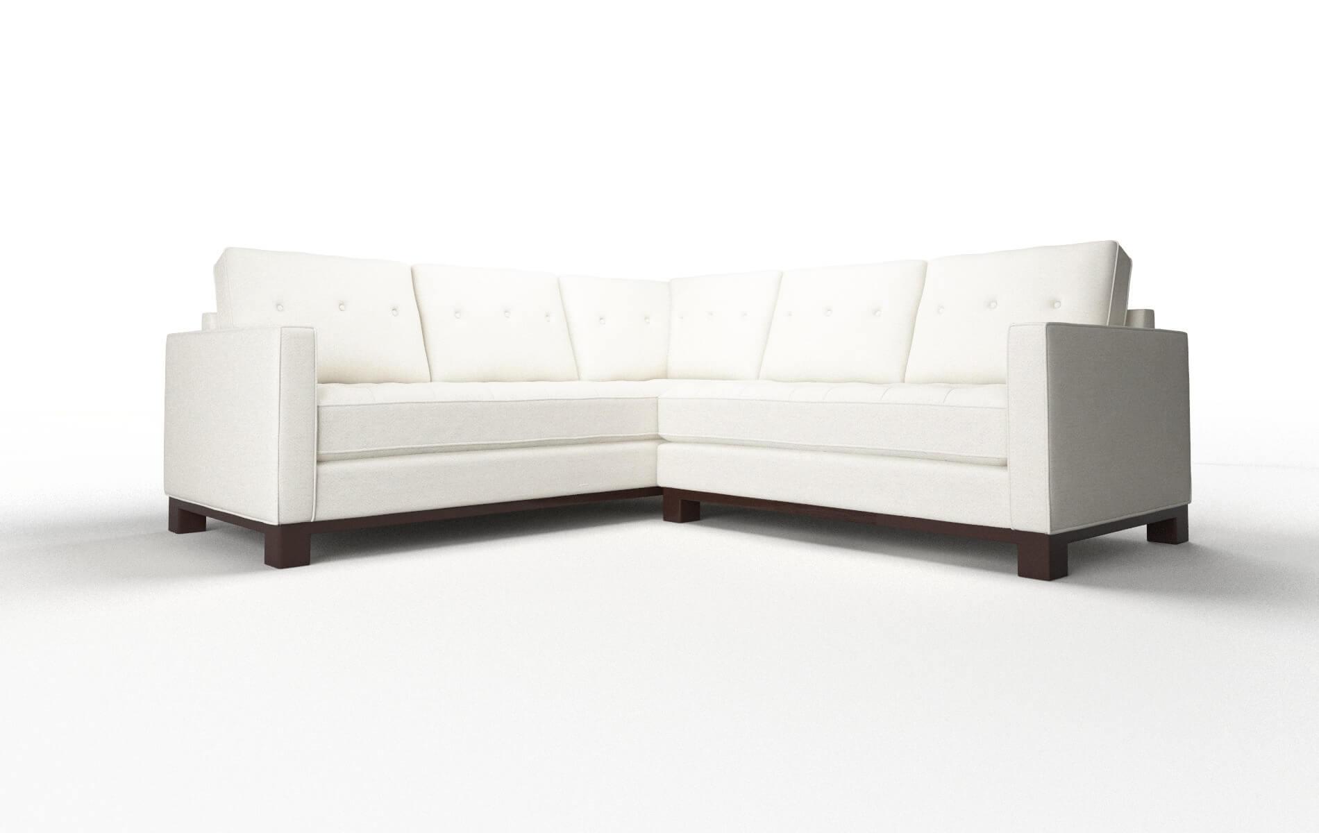 Syros Catalina Ivory Sectional espresso legs