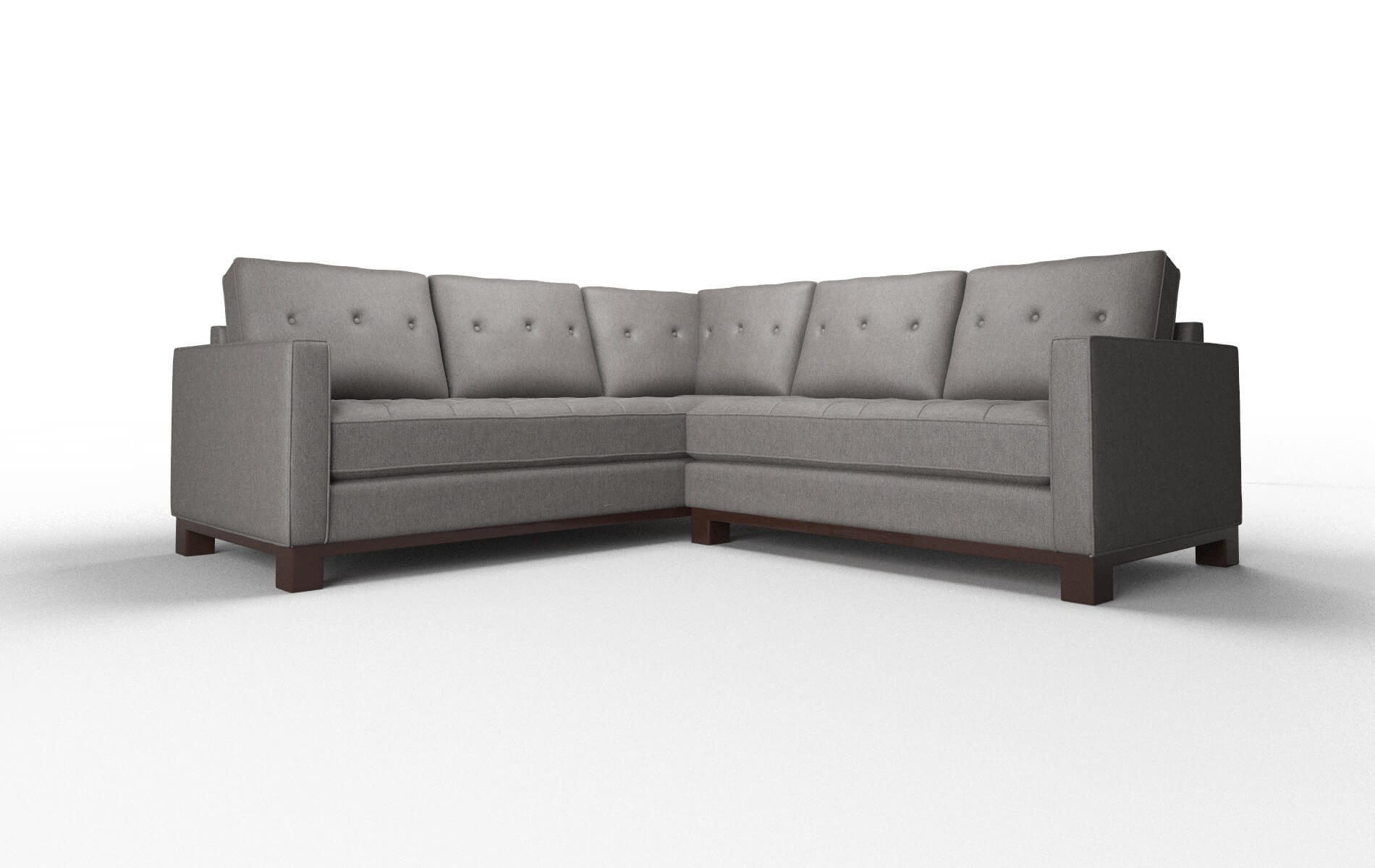 Syros Cosmo Charcoal Sectional espresso legs 1