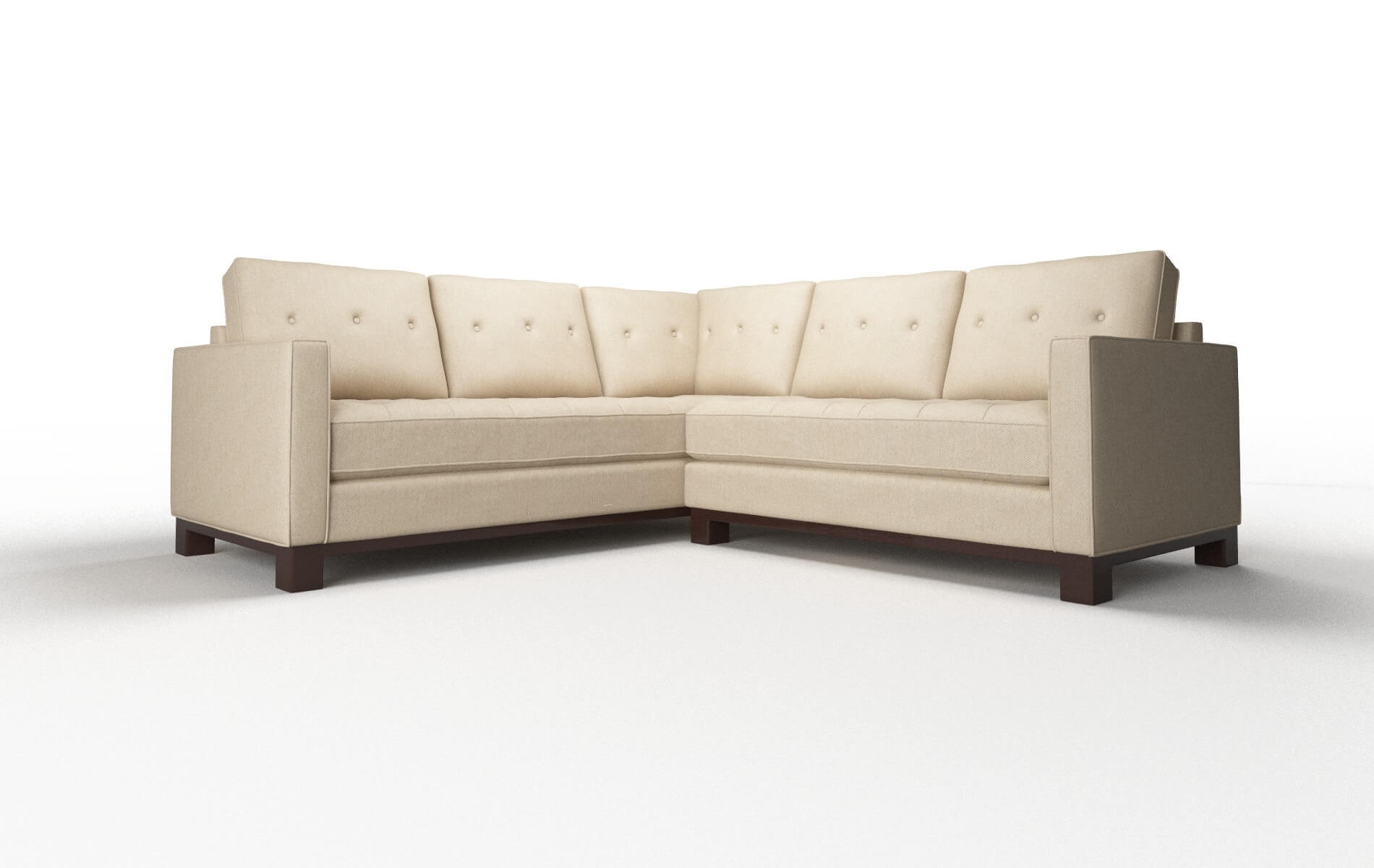 Syros Cosmo Fawn Sectional espresso legs