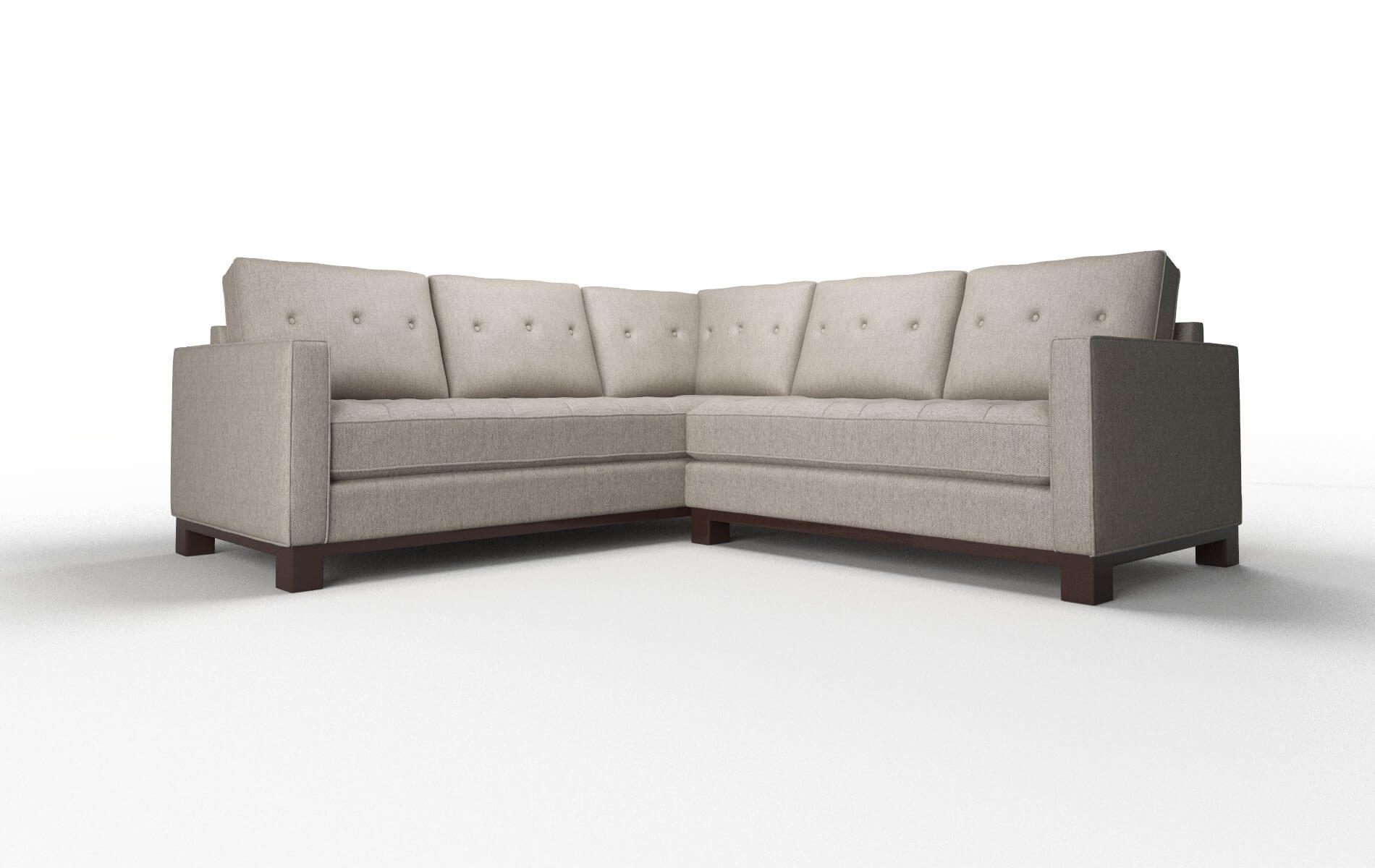 Syros Cosmo Taupe Sectional espresso legs 1