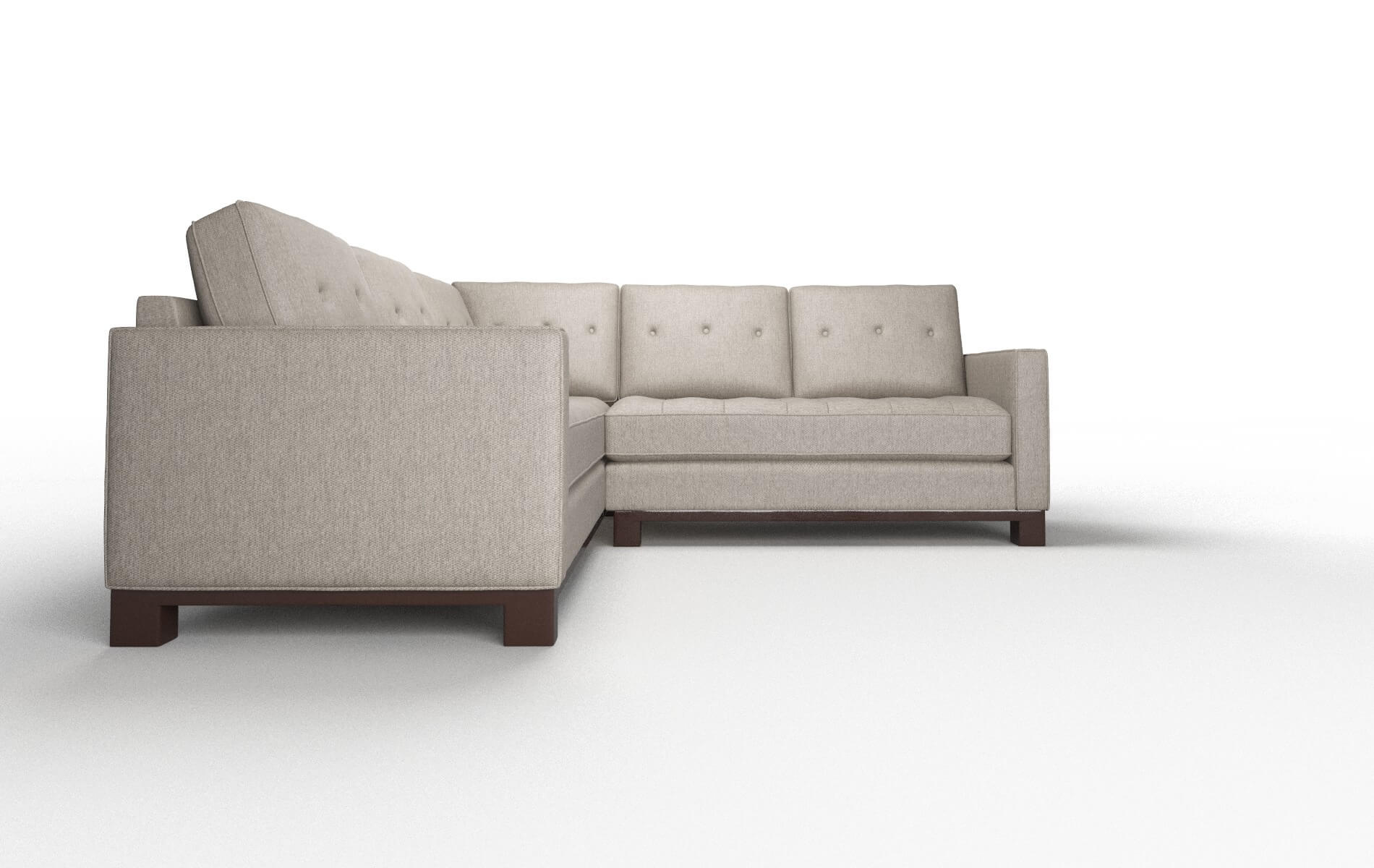 Syros Cosmo Taupe Sectional espresso legs 2
