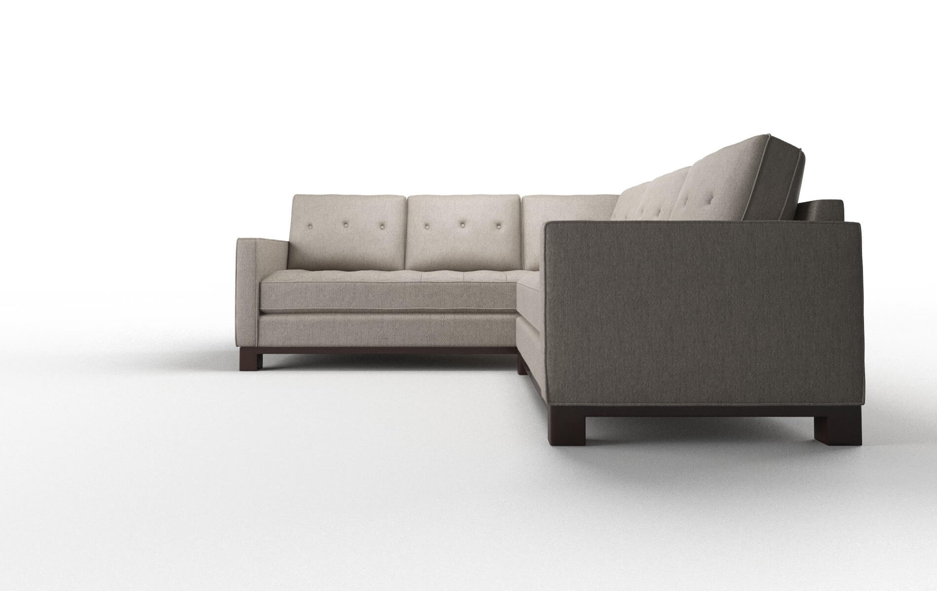 Syros Cosmo Taupe Sectional espresso legs 5