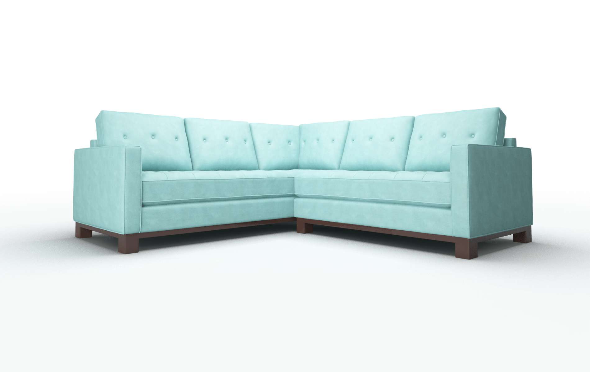 Syros Curious Turquoise Sectional espresso legs