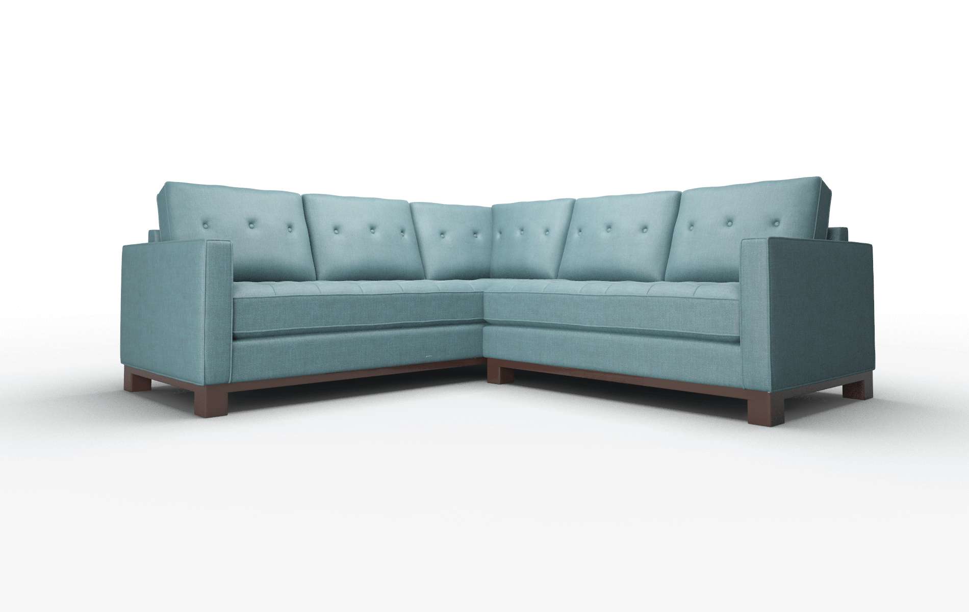 Syros Elliot Teal Sectional espresso legs 1