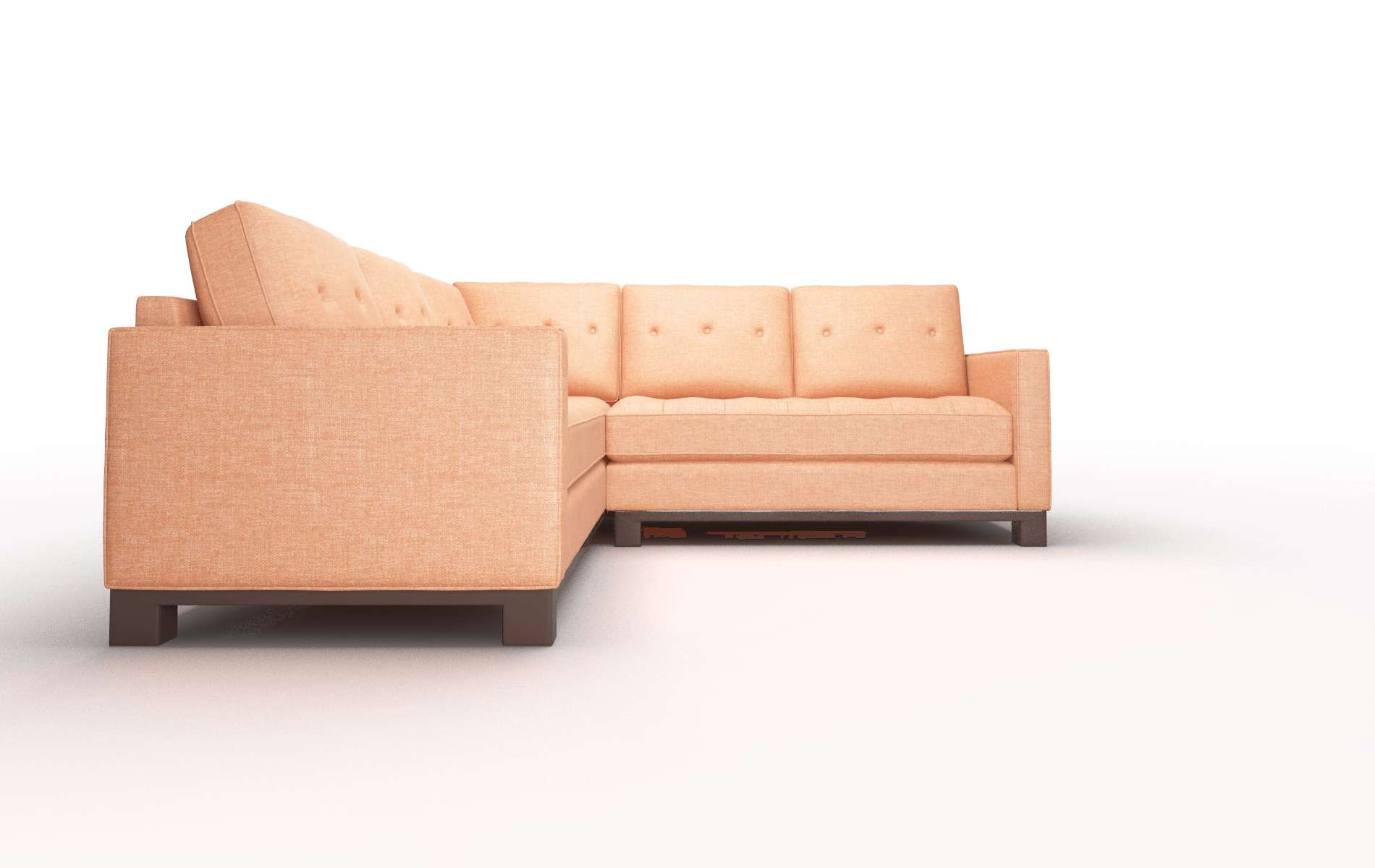 Syros Hepburn Appricot Sectional espresso legs 2