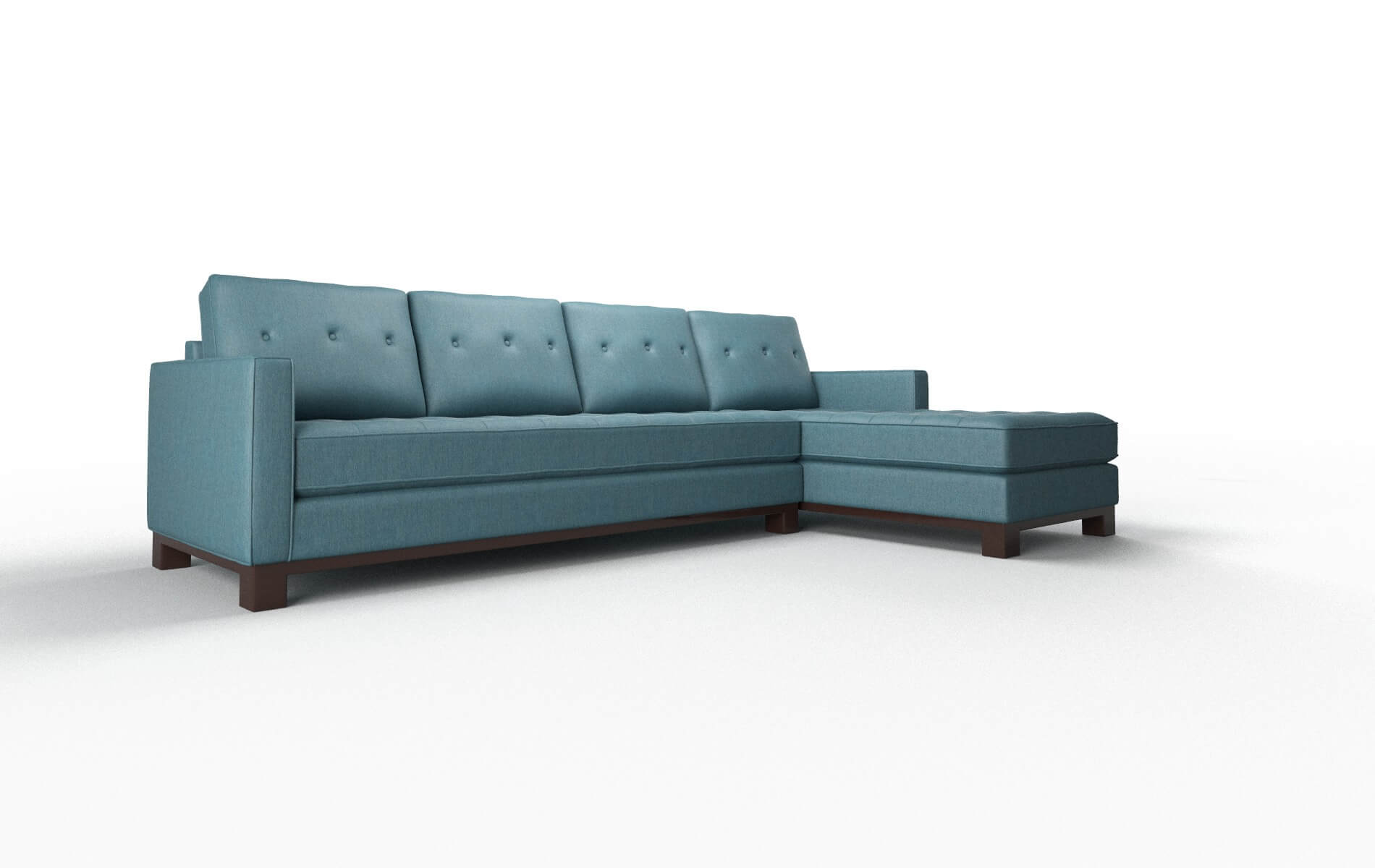 Syros Hepburn Teal Panel espresso legs 2